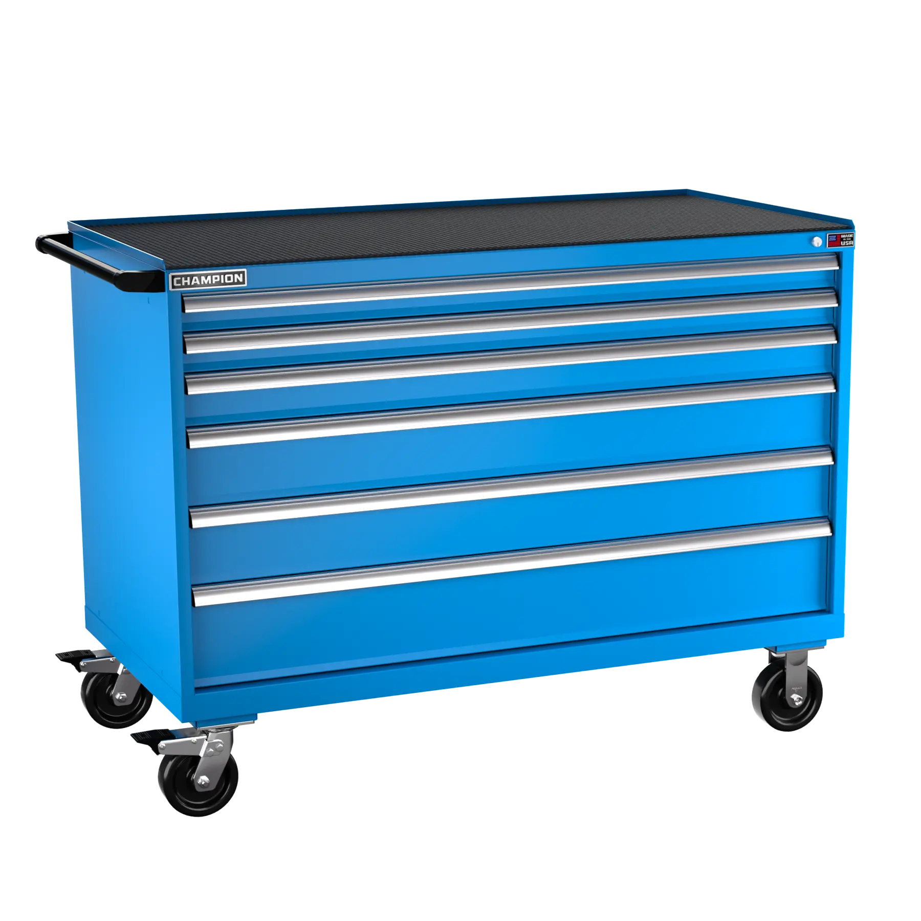 Champion Tool 6-Drawer Metal Mobile Modular Storage Cabinet without Compartments, 56-1/2 W x 42-1/4 H x 28-1/2 D in - CM DW1500-0601IL-MB8-RT Champion Tool Storage