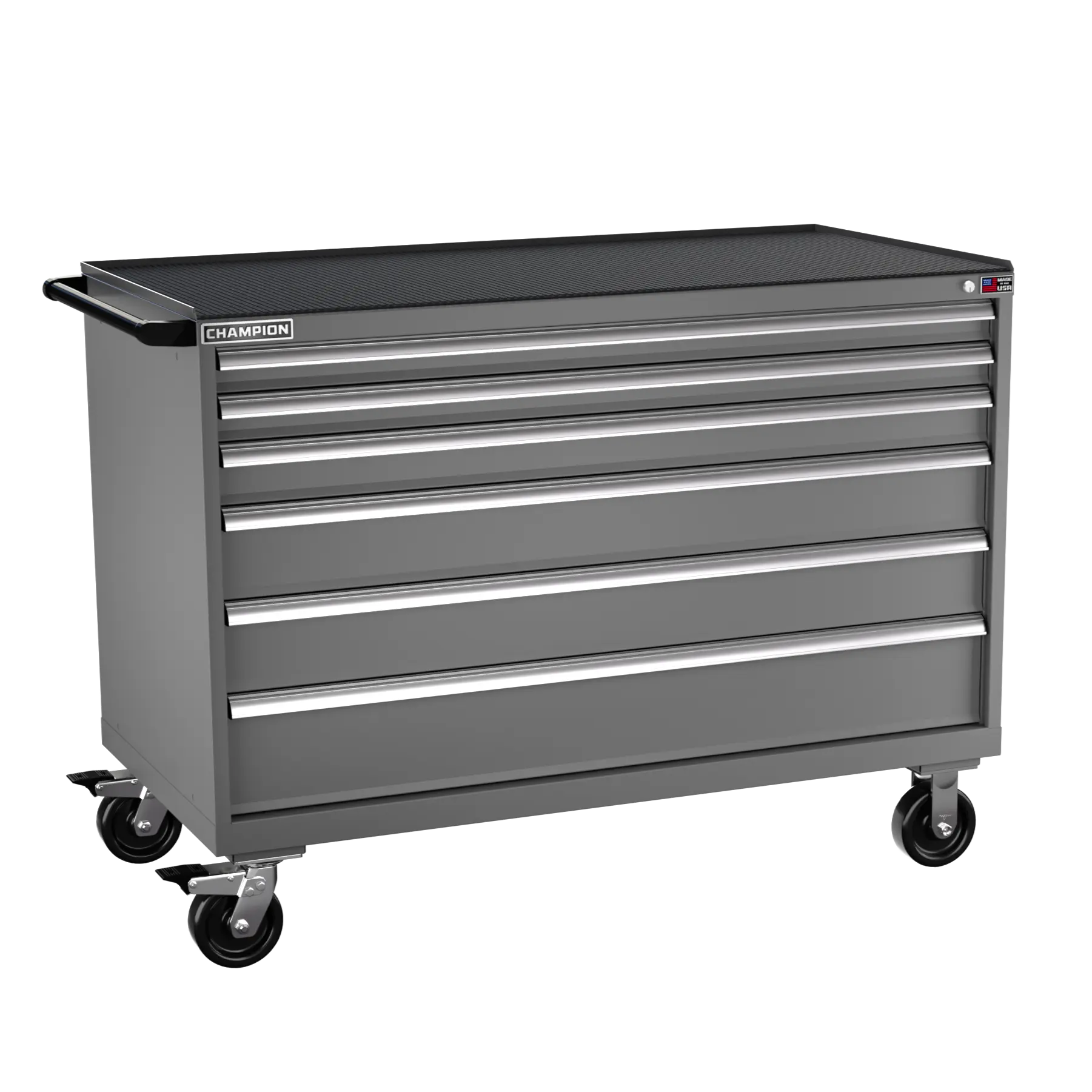 Champion Tool 6-Drawer Metal Mobile Modular Storage Cabinet without Compartments, 56-1/2 W x 42-1/4 H x 28-1/2 D in - CM DW1500-0601IL-MB8-RT Champion Tool Storage