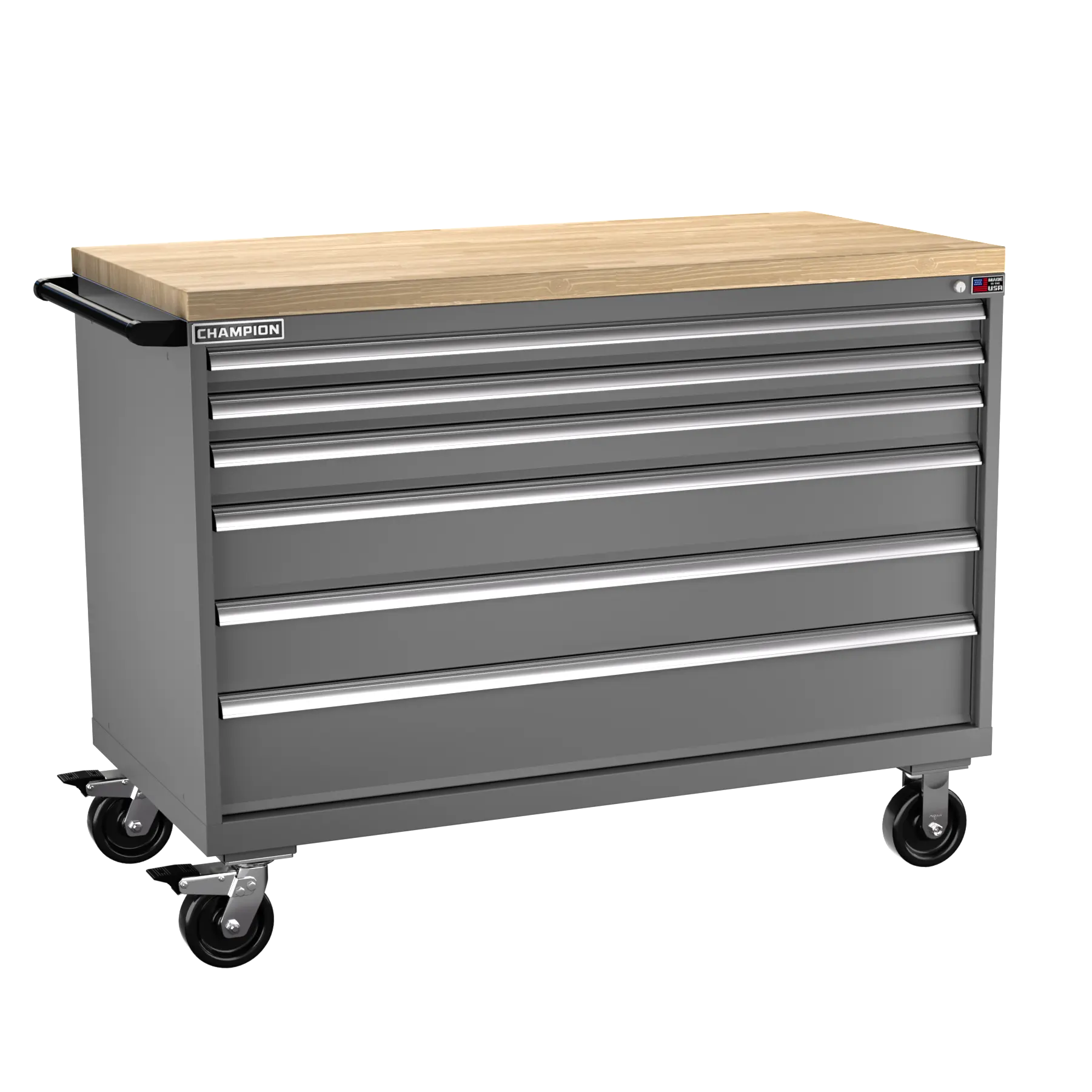 Champion Tool 6-Drawer Metal Mobile Modular Storage Cabinet with 168 Compartments, 56-1/2 W x 43-1/4 H x 28-1/2 D in - CM DW1500-0601ILC-MB8-BBT Champion Tool Storage