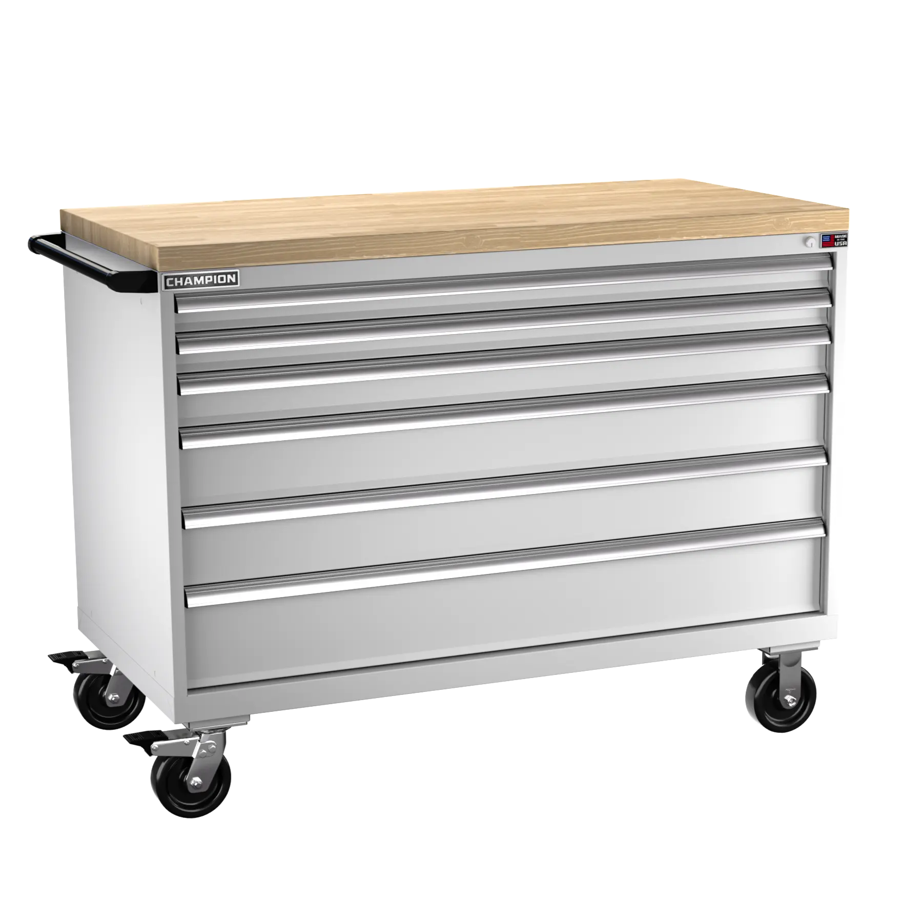 Champion Tool 6-Drawer Metal Mobile Modular Storage Cabinet with 168 Compartments, 56-1/2 W x 43-1/4 H x 28-1/2 D in - CM DW1500-0601ILC-MB8-BBT Champion Tool Storage