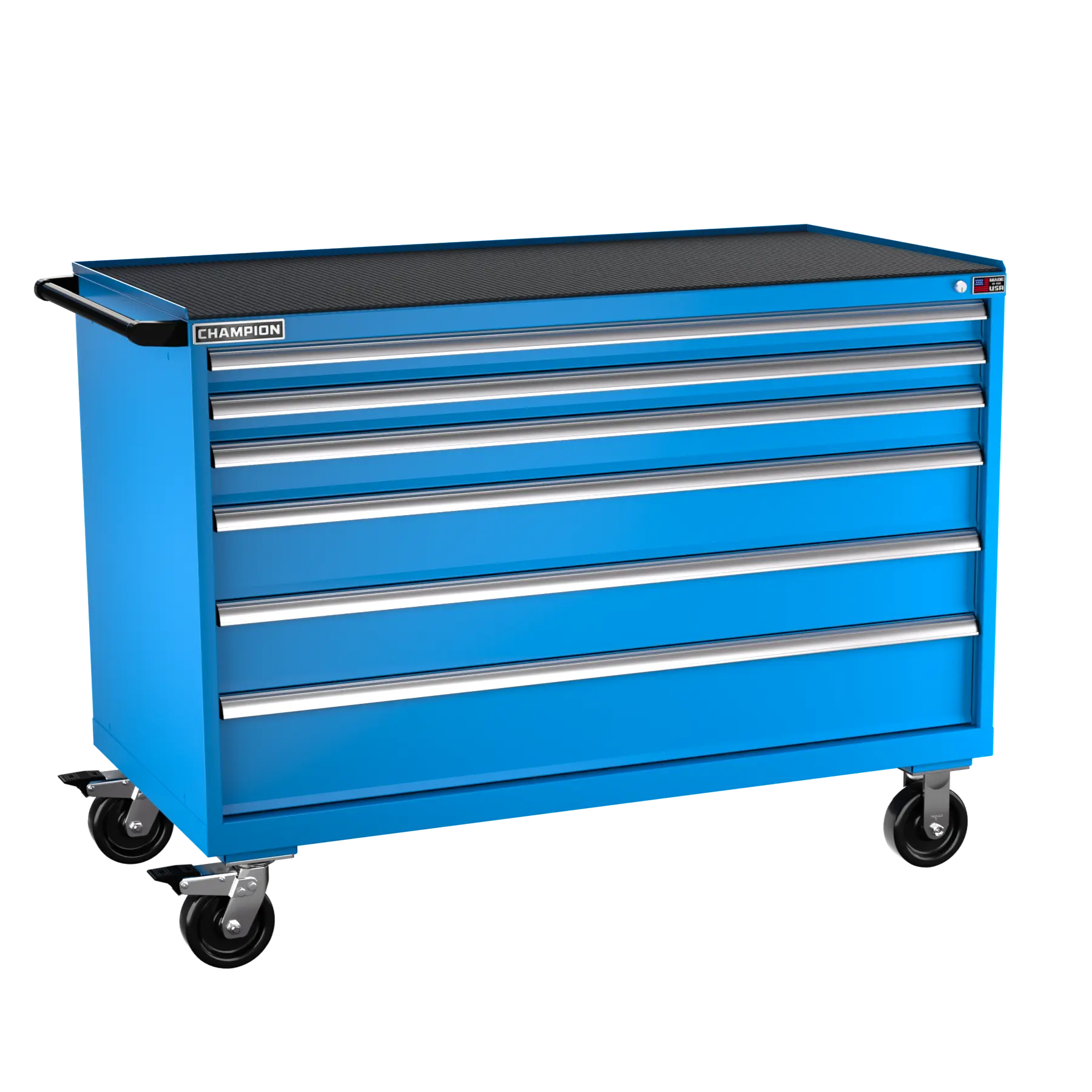 Champion Tool 6-Drawer Metal Mobile Modular Storage Cabinet with 168 Compartments, 56-1/2 W x 42-1/4 H x 28-1/2 D in - CM DW1500-0601ILC-MB8-RT Champion Tool Storage