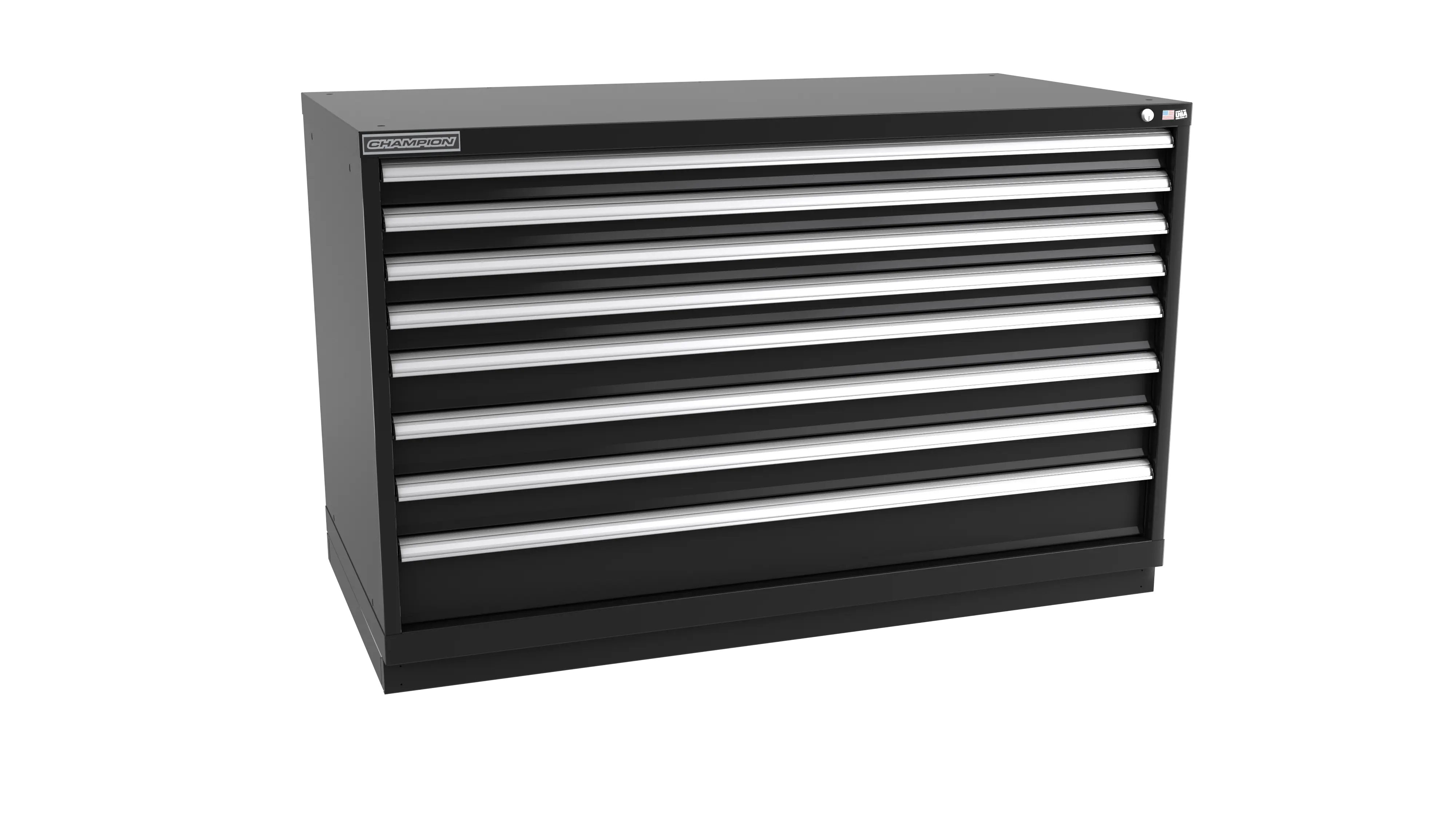 Champion Tool 8-Drawer Modular Cabinet, 56-1/2 W x 35-7/8 H x 28-1/2 D in - CM DW1500-0801-ILC-FTB Champion Tool Storage