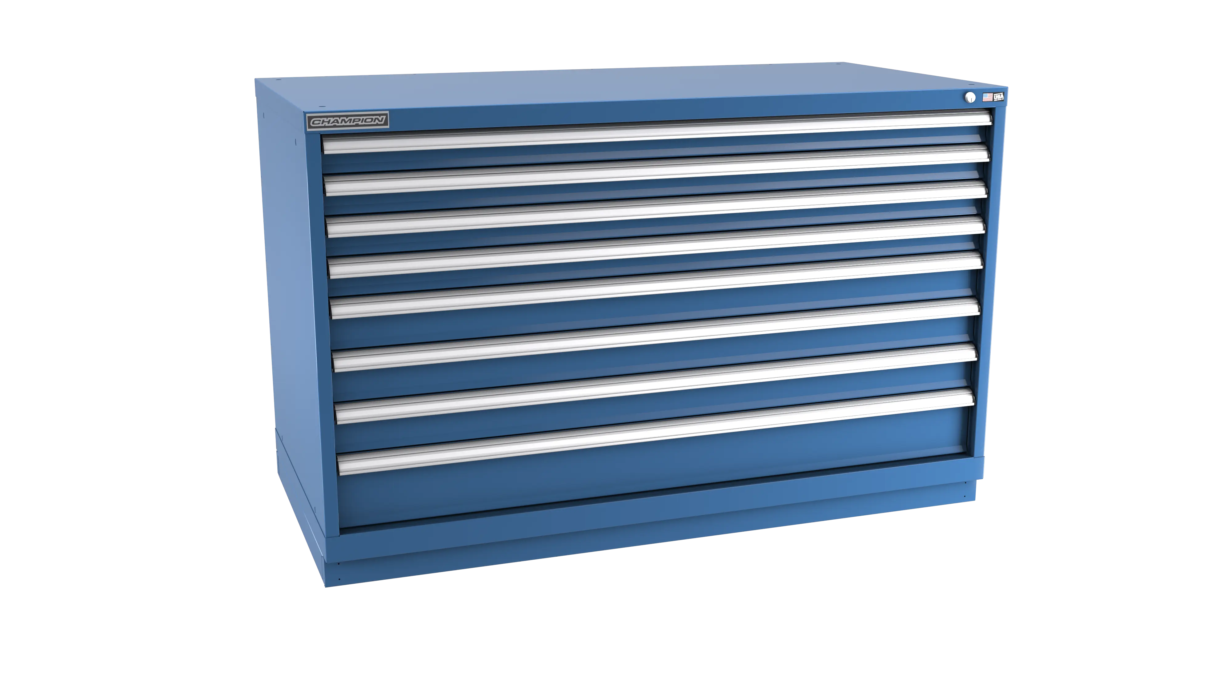 Champion Tool 8-Drawer Modular Cabinet, 56-1/2 W x 35-7/8 H x 28-1/2 D in - CM DW1500-0801-ILC-FTB Champion Tool Storage