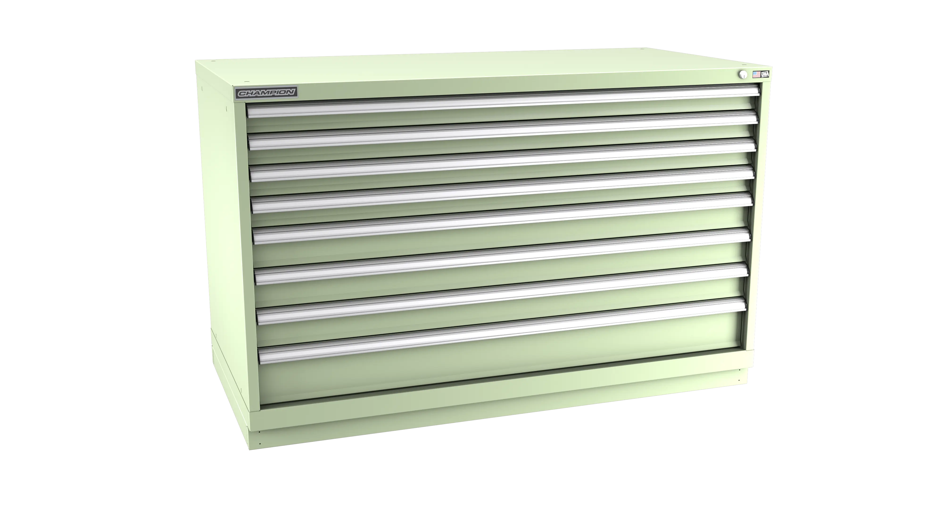 Champion Tool 8-Drawer Modular Cabinet, 56-1/2 W x 35-7/8 H x 28-1/2 D in - CM DW1500-0801-ILC-FTB Champion Tool Storage