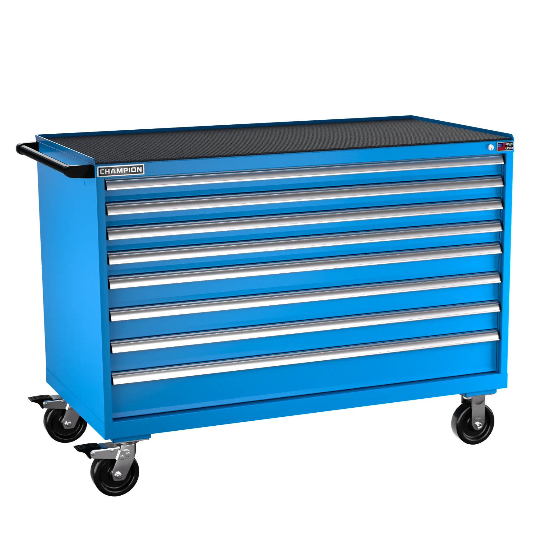 Champion Tool 8-Drawer Metal Mobile Modular Storage Cabinet with 284 Compartments, 56-1/2 W x 42-1/4 H x 28-1/2 D in - CM DW1500-0801ILC-MB8-RT Champion Tool Storage