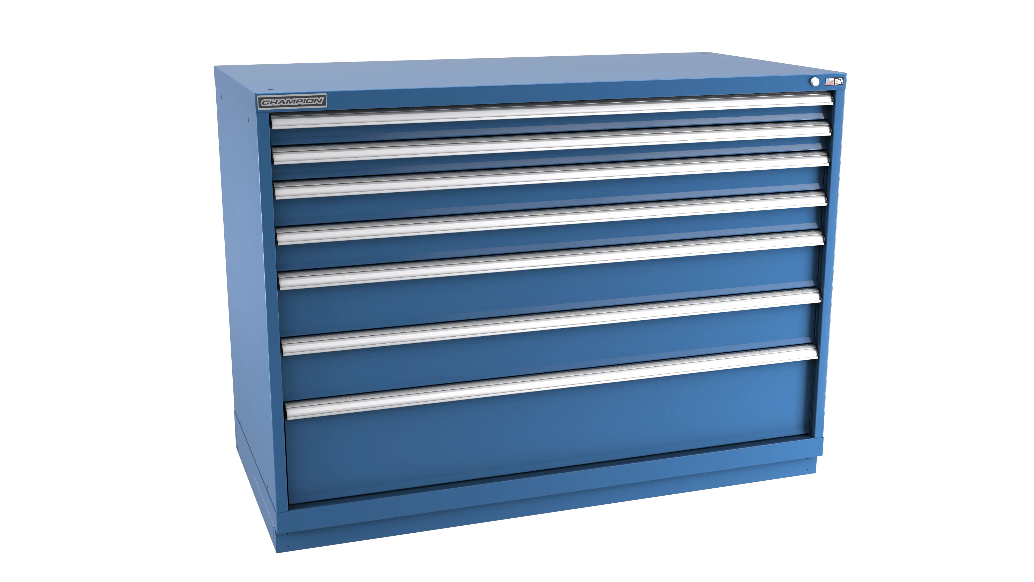 Champion Tool 7-Drawer Modular Cabinet, 56-1/2 W x 41-3/4 H x 28-1/2 D in - CM DW1800-0701-ILC-FTB Champion Tool Storage