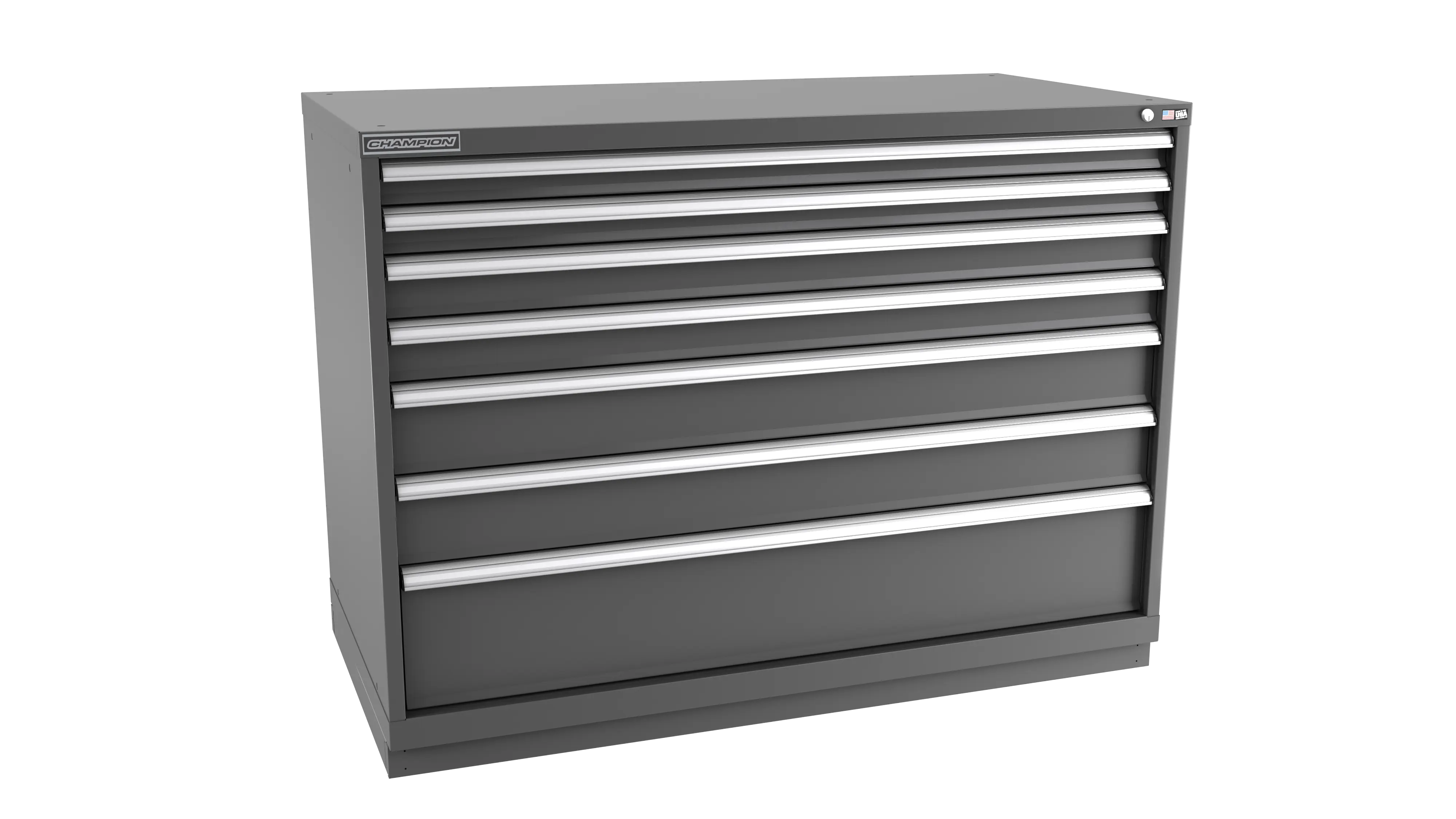 Champion Tool 7-Drawer Modular Cabinet, 56-1/2 W x 41-3/4 H x 28-1/2 D in - CM DW1800-0701-ILC-FTB Champion Tool Storage