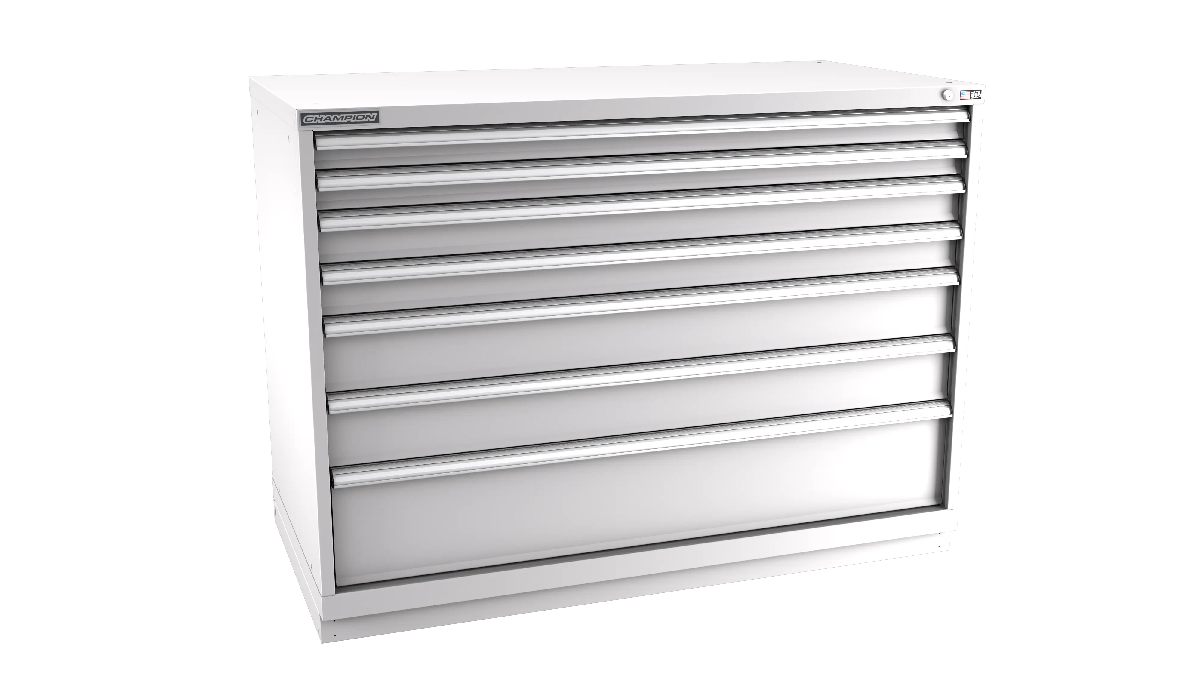 Champion Tool 7-Drawer Modular Cabinet, 56-1/2 W x 41-3/4 H x 28-1/2 D in - CM DW1800-0701-ILC-FTB Champion Tool Storage