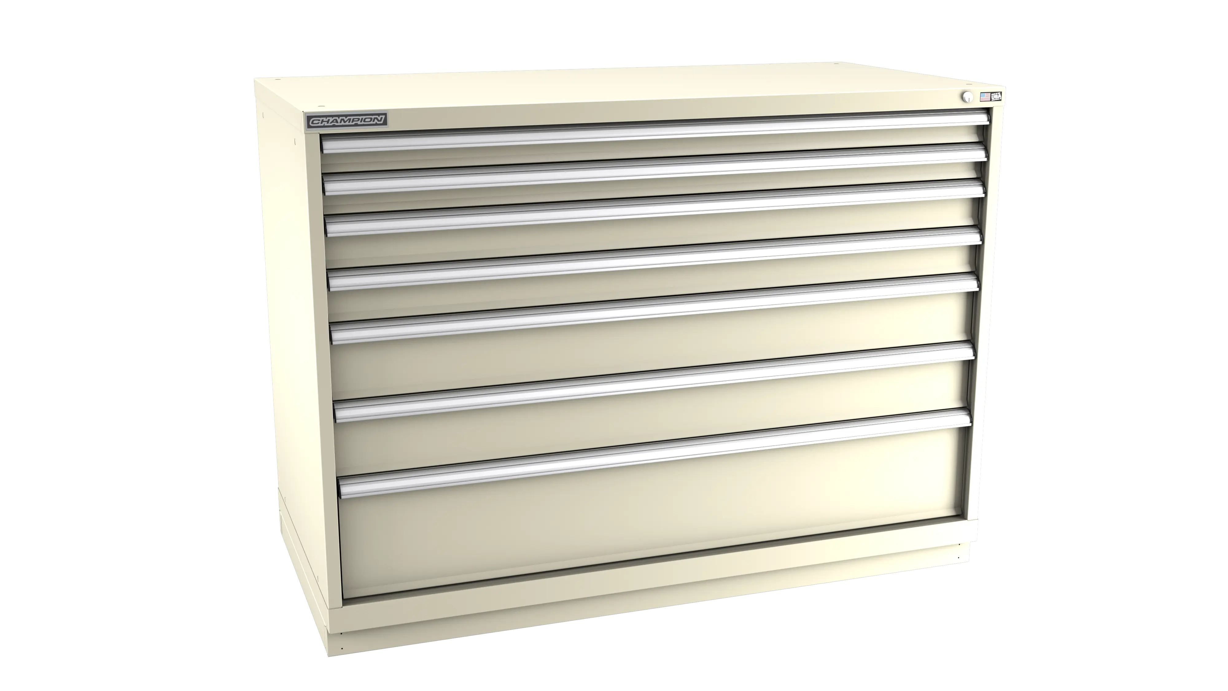 Champion Tool 7-Drawer Modular Cabinet, 56-1/2 W x 41-3/4 H x 28-1/2 D in - CM DW1800-0701-ILC-FTB Champion Tool Storage