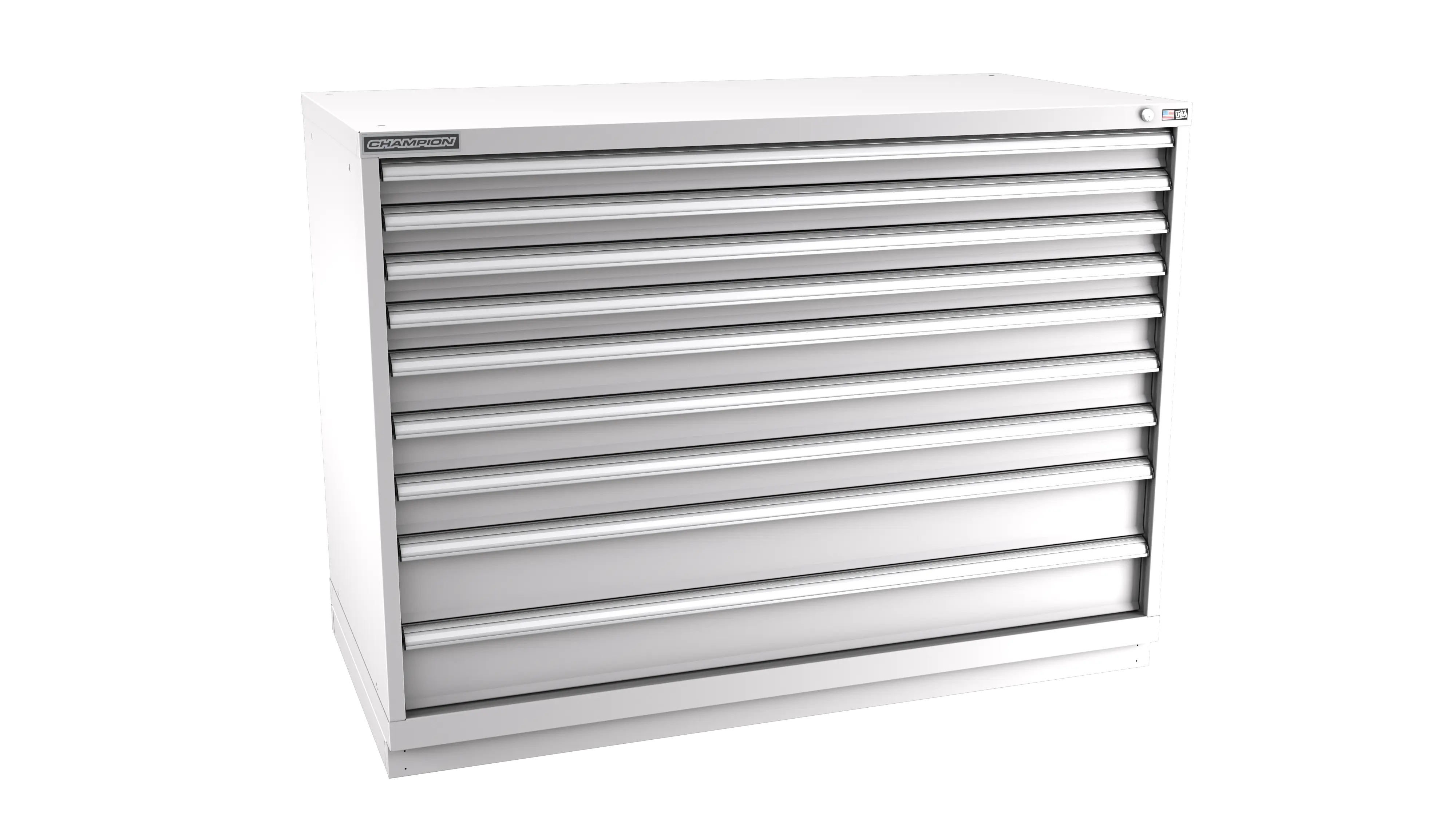 Champion Tool 9-Drawer Modular Cabinet, 56-1/2 W x 41-3/4 H x 28-1/2 D in - CM DW1800-0901-ILC-FTB Champion Tool Storage