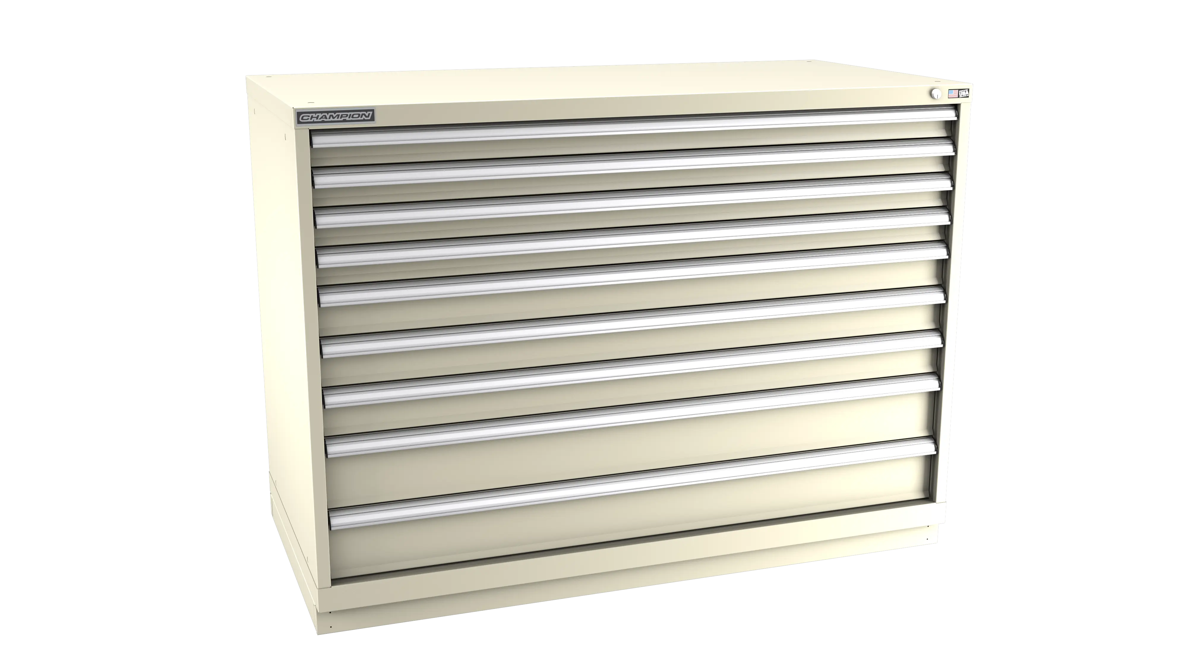 Champion Tool 9-Drawer Modular Cabinet, 56-1/2 W x 41-3/4 H x 28-1/2 D in - CM DW1800-0901-ILC-FTB Champion Tool Storage