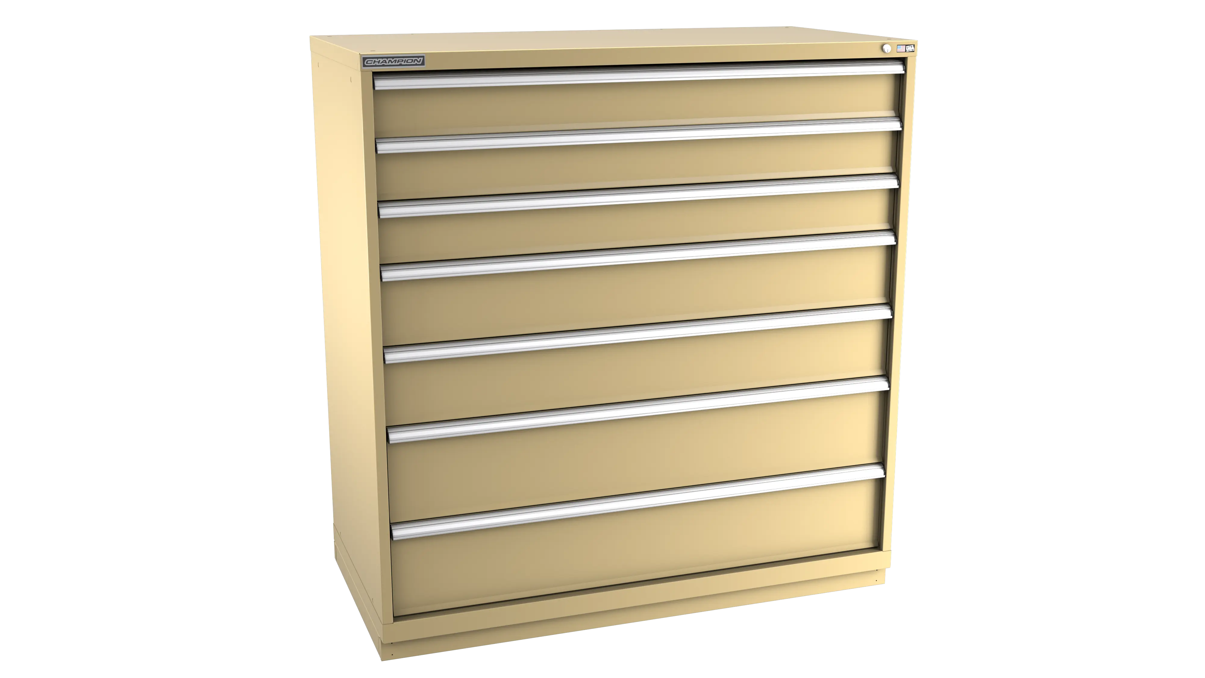 Champion Tool 7-Drawer Modular Cabinet, 56-1/2 W x 59-1/2 H x 28-1/2 D in - CM DW2700-0701-ILC-FTB Champion Tool Storage