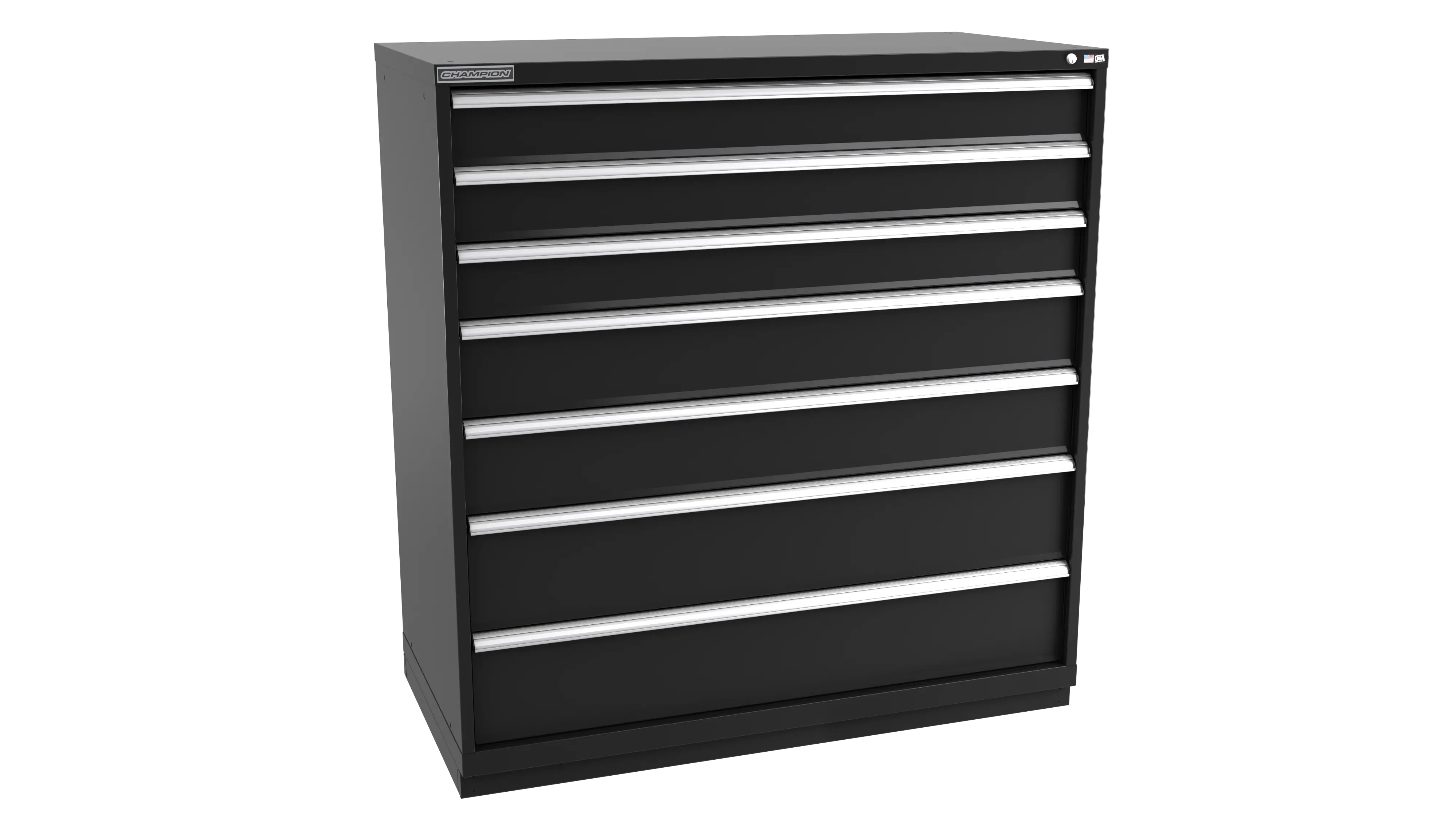 Champion Tool 7-Drawer Modular Cabinet, 56-1/2 W x 59-1/2 H x 28-1/2 D in - CM DW2700-0701-ILC-FTB Champion Tool Storage