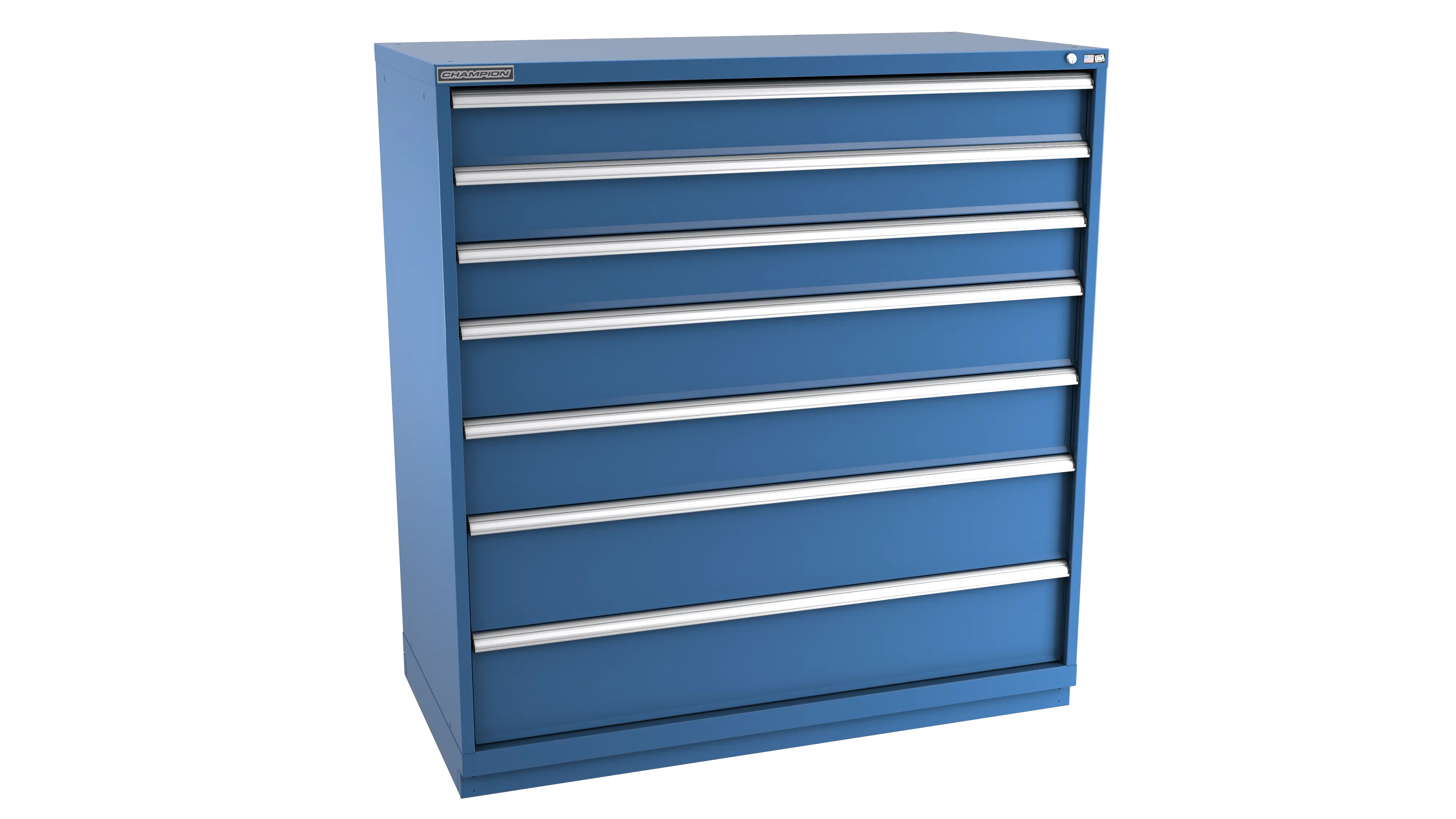Champion Tool 7-Drawer Modular Cabinet, 56-1/2 W x 59-1/2 H x 28-1/2 D in - CM DW2700-0701-ILC-FTB Champion Tool Storage