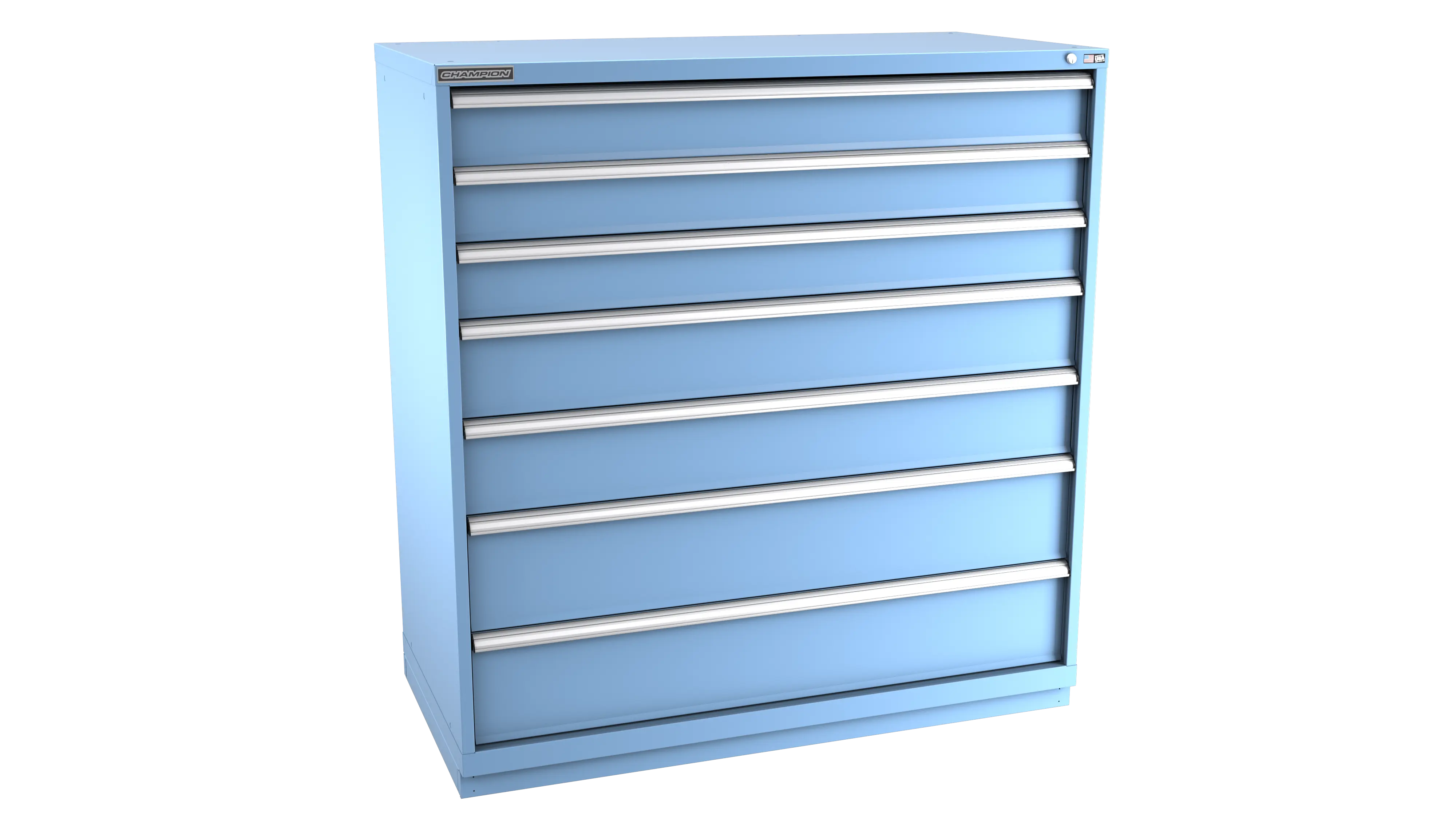 Champion Tool 7-Drawer Modular Cabinet, 56-1/2 W x 59-1/2 H x 28-1/2 D in - CM DW2700-0701-ILC-FTB Champion Tool Storage