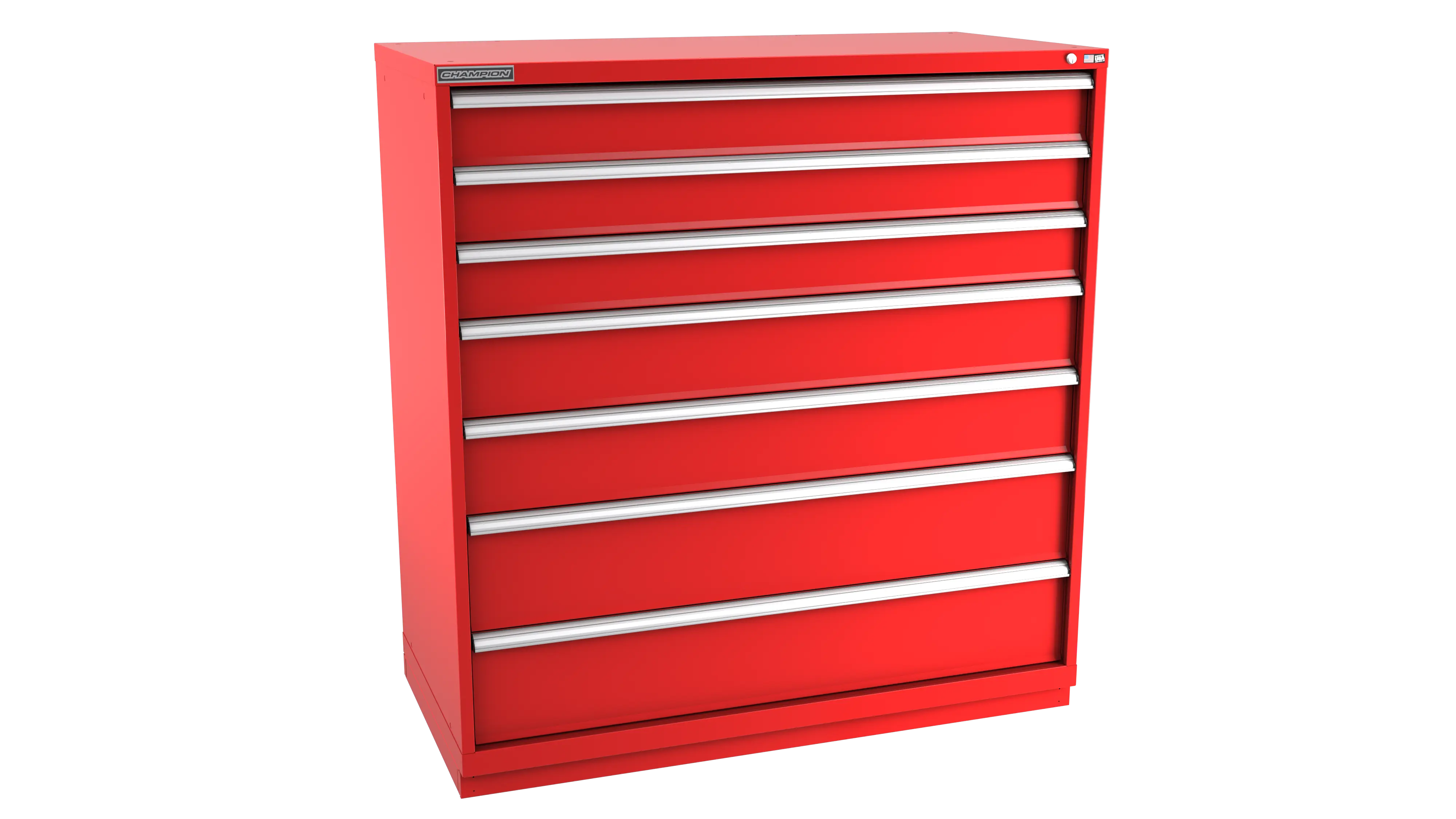 Champion Tool 7-Drawer Modular Cabinet, 56-1/2 W x 59-1/2 H x 28-1/2 D in - CM DW2700-0701-ILC-FTB Champion Tool Storage