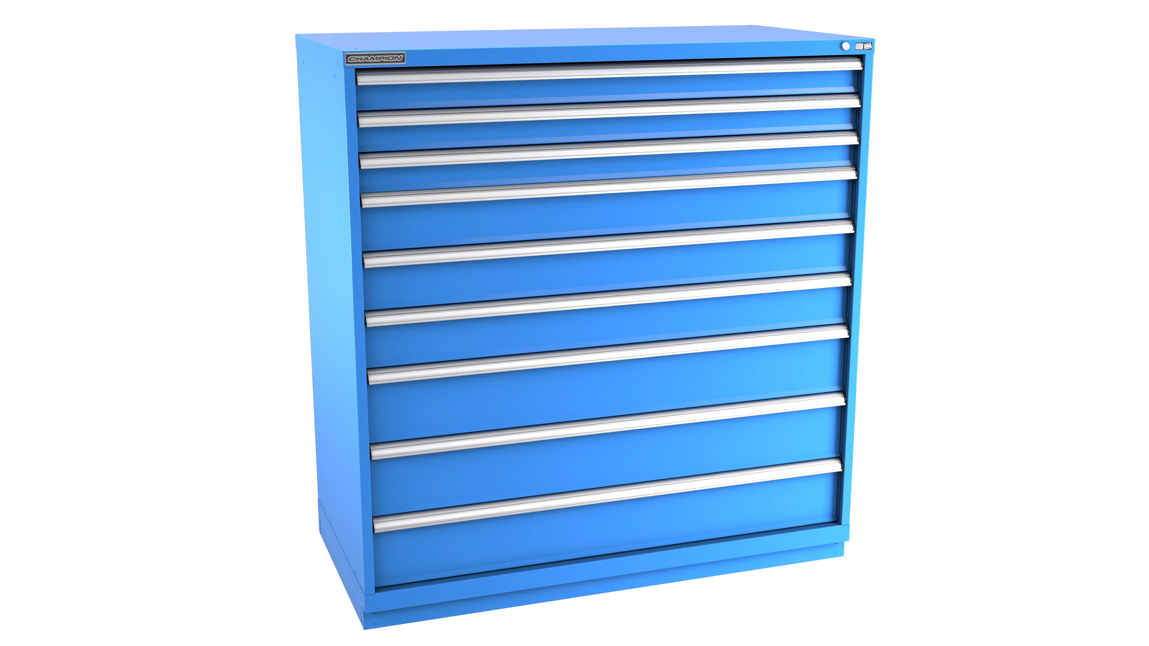 Champion Tool 9-Drawer Modular Cabinet, 56-1/2 W x 59-1/2 H x 28-1/2 D in - CM DW2700-0901-ILC-FTB Champion Tool Storage