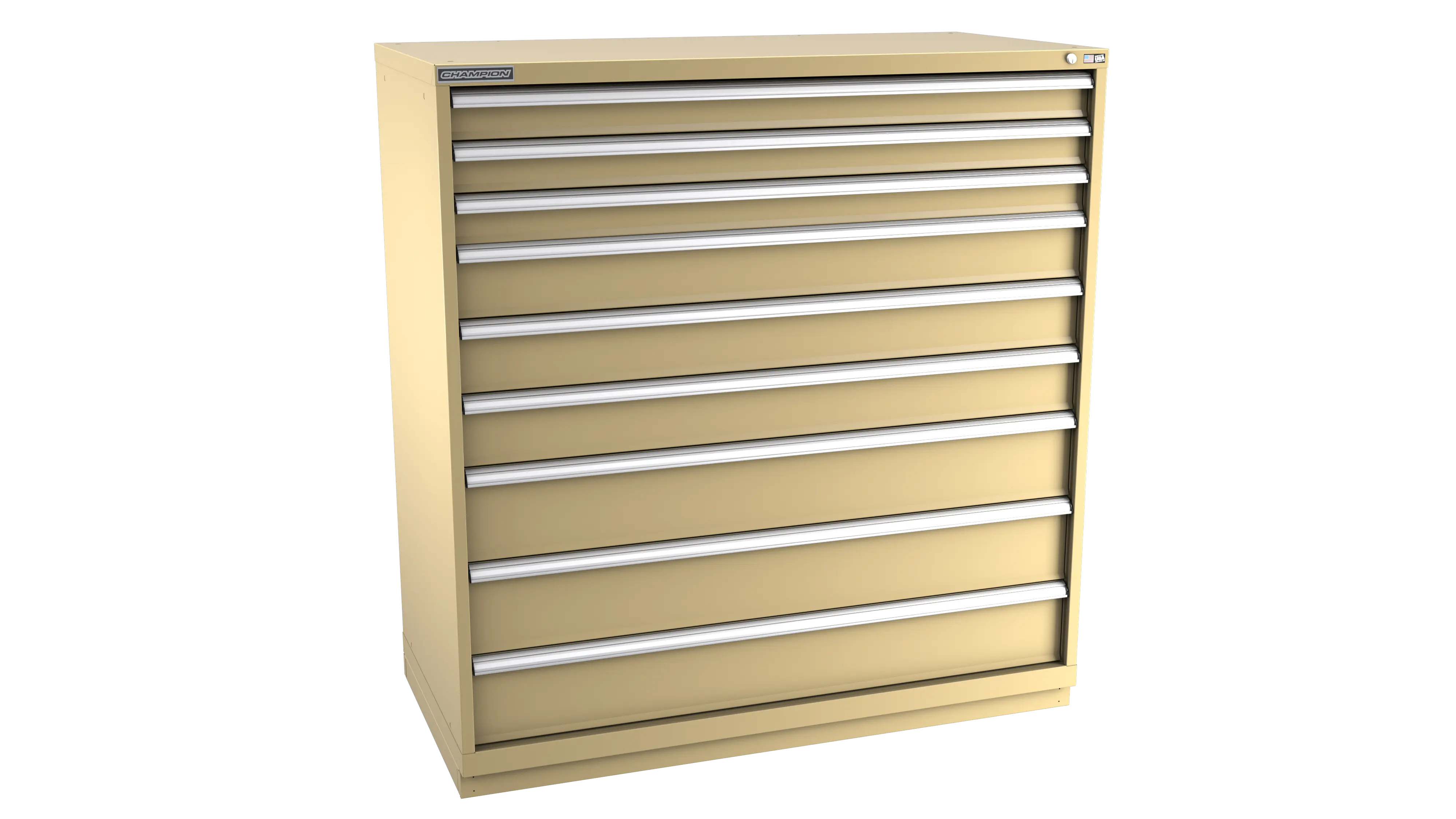 Champion Tool 9-Drawer Modular Cabinet, 56-1/2 W x 59-1/2 H x 28-1/2 D in - CM DW2700-0901-ILC-FTB Champion Tool Storage