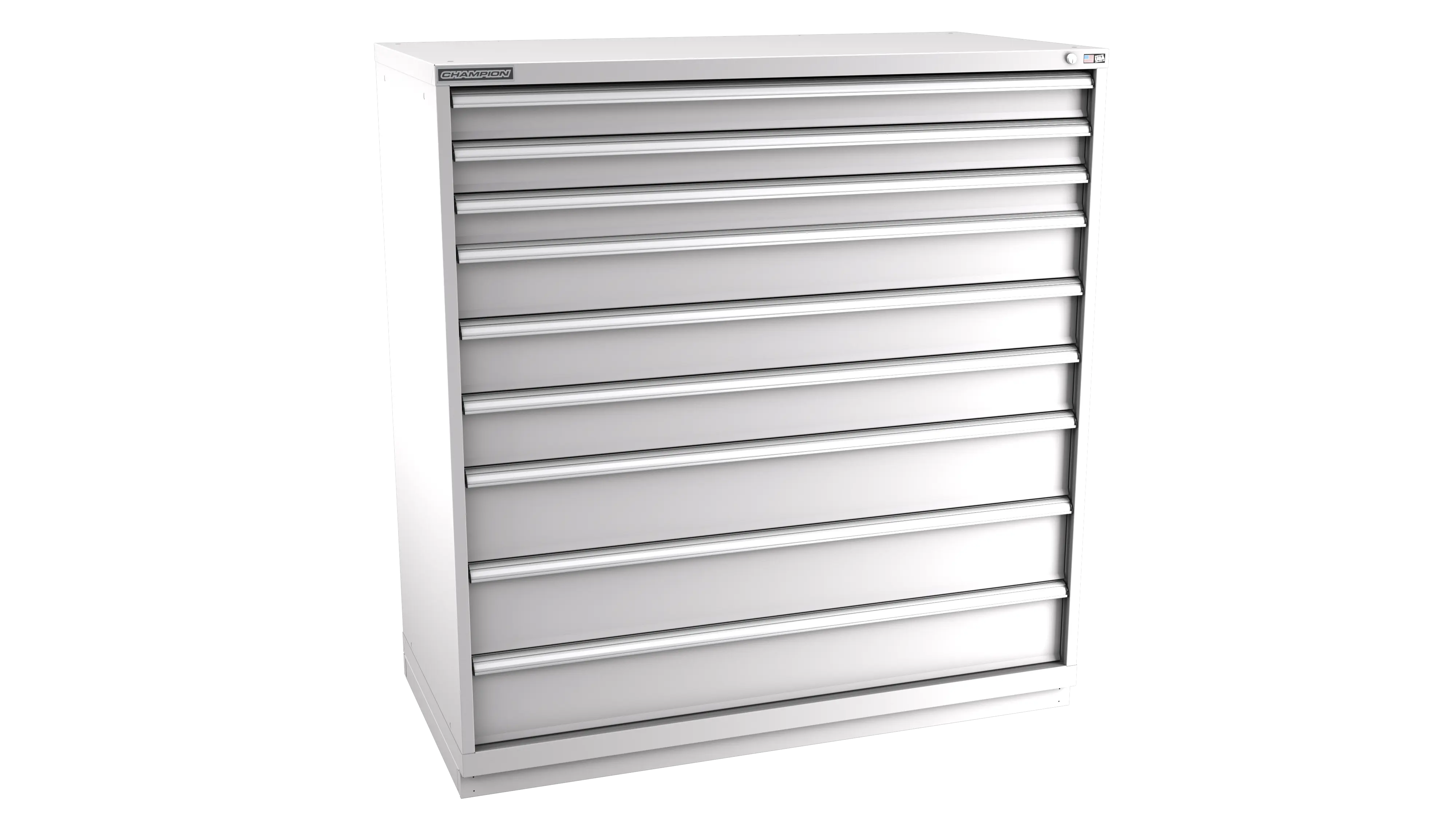 Champion Tool 9-Drawer Modular Cabinet, 56-1/2 W x 59-1/2 H x 28-1/2 D in - CM DW2700-0901-ILC-FTB Champion Tool Storage