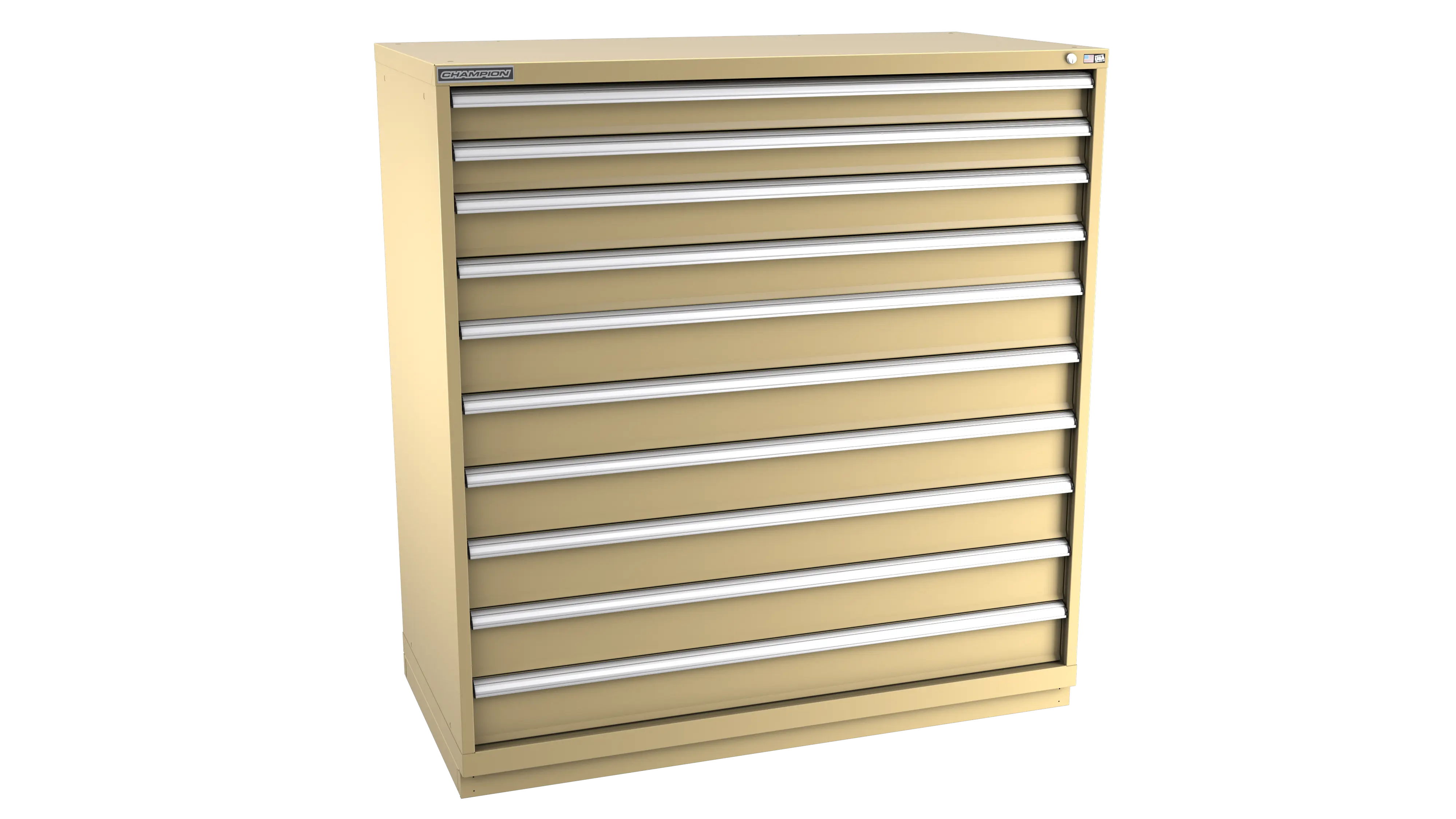Champion Tool 10-Drawer Modular Cabinet, 56-1/2 W x 59-1/2 H x 28-1/2 D in - CM DW2700-1001-ILC-FTB Champion Tool Storage