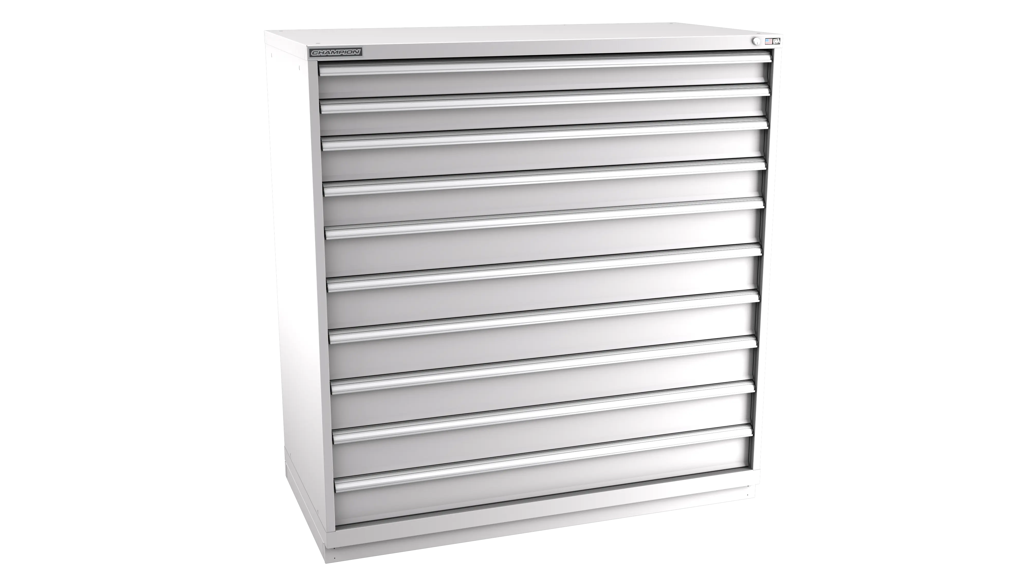 Champion Tool 10-Drawer Modular Cabinet, 56-1/2 W x 59-1/2 H x 28-1/2 D in - CM DW2700-1001-ILC-FTB Champion Tool Storage