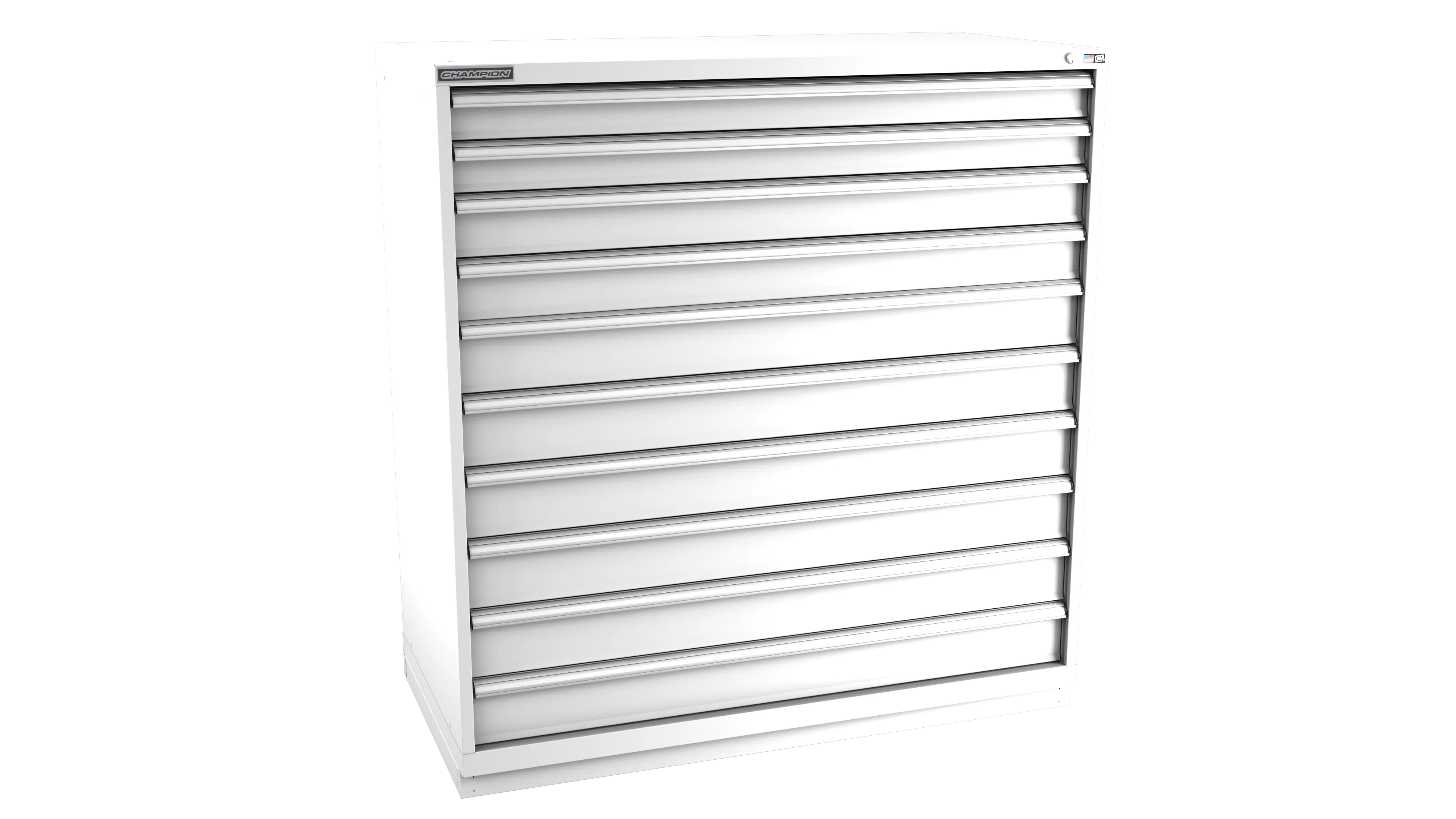 Champion Tool 10-Drawer Modular Cabinet, 56-1/2 W x 59-1/2 H x 28-1/2 D in - CM DW2700-1001-ILC-FTB Champion Tool Storage