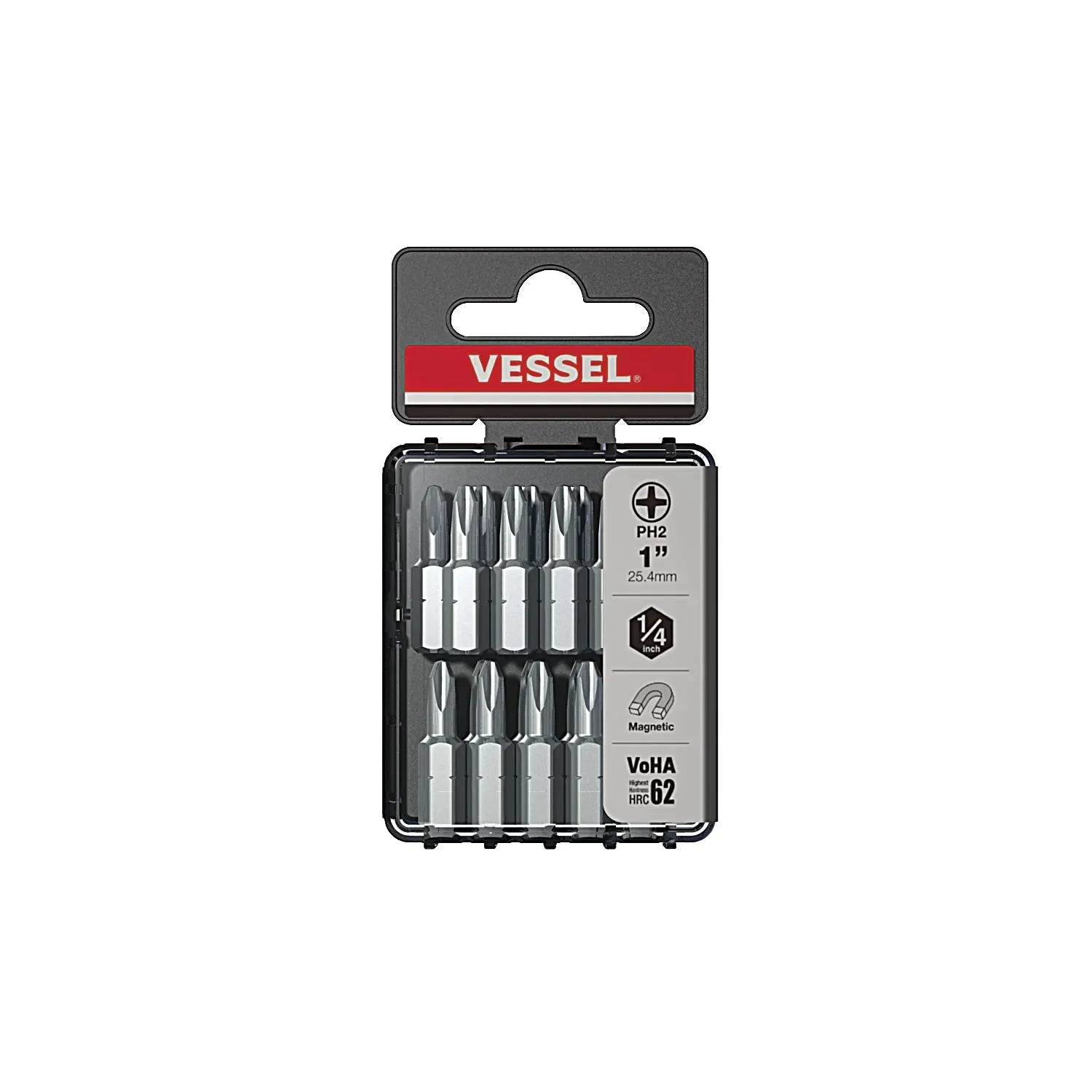 Vessel Tools Set of 20 Drywaller Insert Bit, PH2 x 25.4mm - VL DWPH2254P20T Vessel Tools