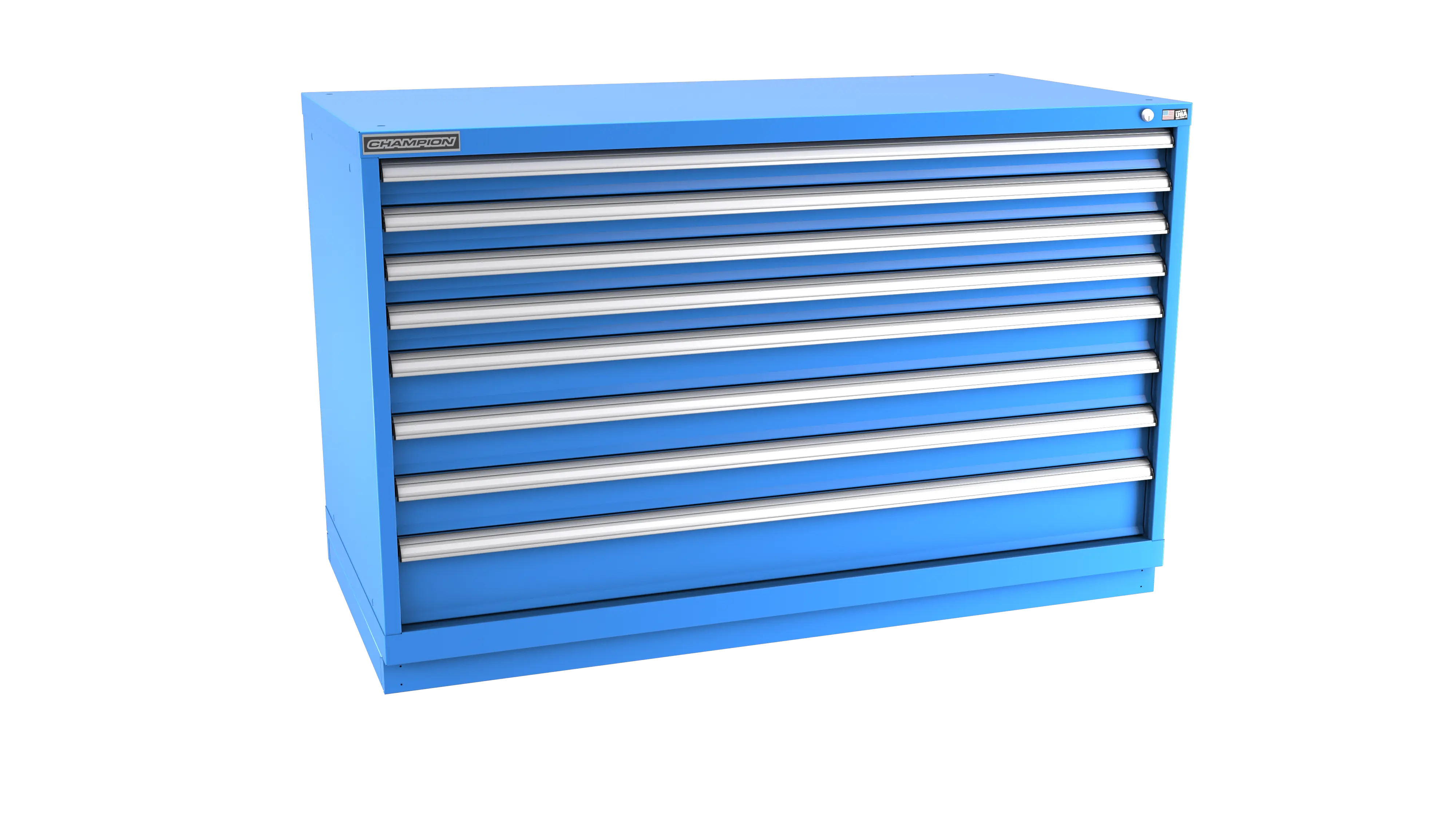 Champion Tool 8-Drawer Modular Cabinet, 56-1/2 W x 35-7/8 H x 22-1/2 D in - CM DWS1500-0801-ILC-FTB Champion Tool Storage