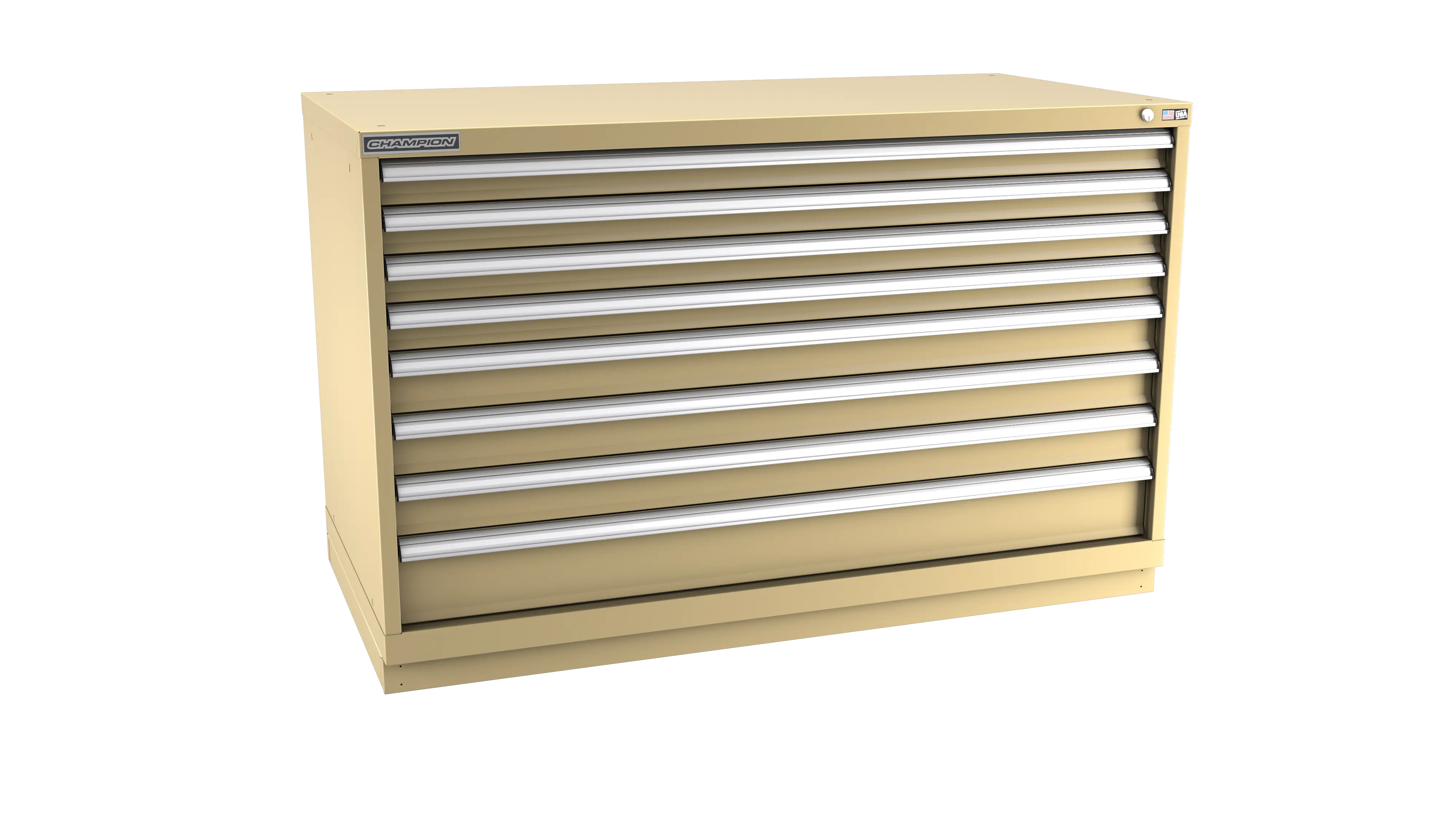 Champion Tool 8-Drawer Modular Cabinet, 56-1/2 W x 35-7/8 H x 22-1/2 D in - CM DWS1500-0801-ILC-FTB Champion Tool Storage