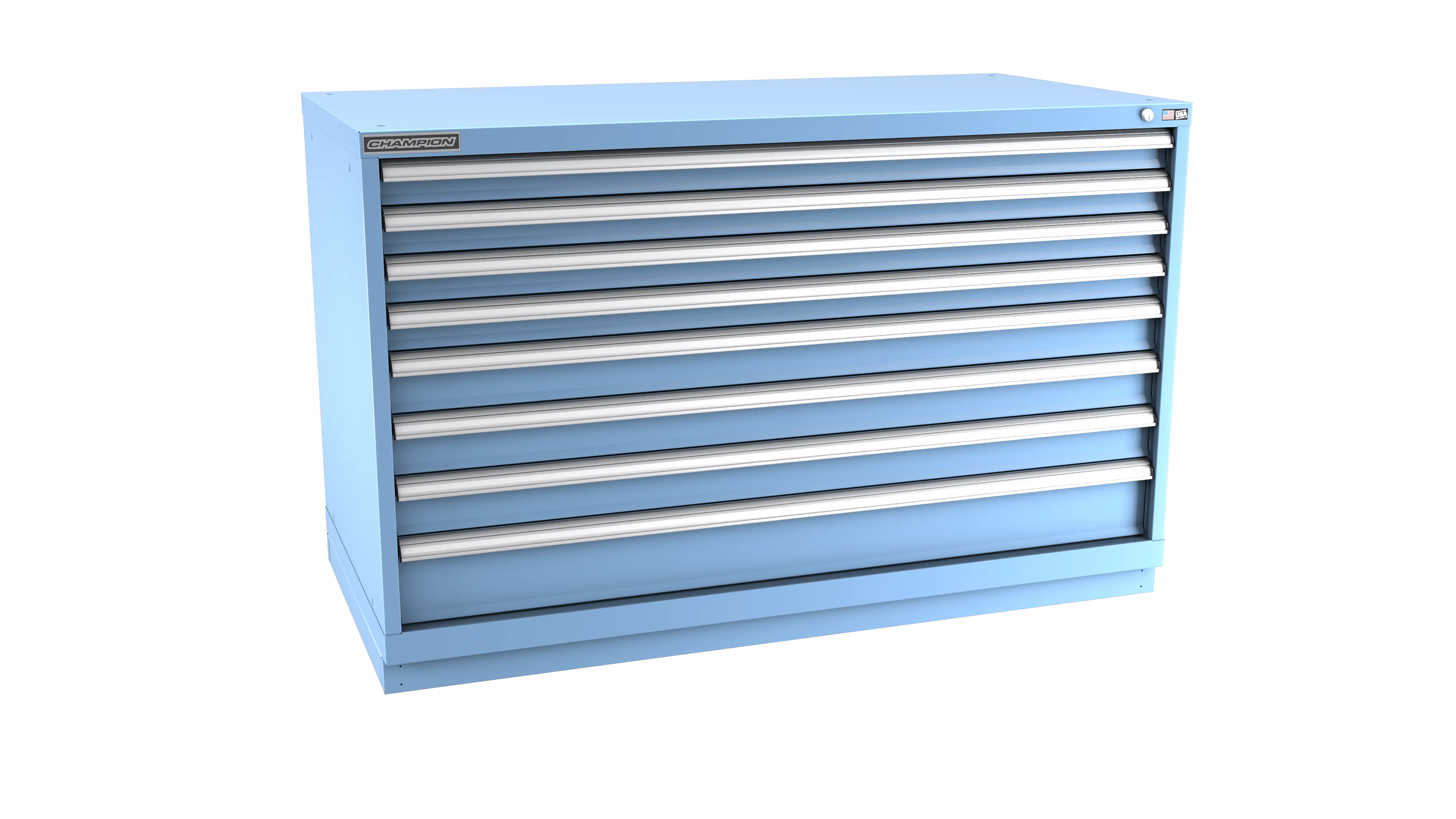 Champion Tool 8-Drawer Modular Cabinet, 56-1/2 W x 35-7/8 H x 22-1/2 D in - CM DWS1500-0801-ILC-FTB Champion Tool Storage