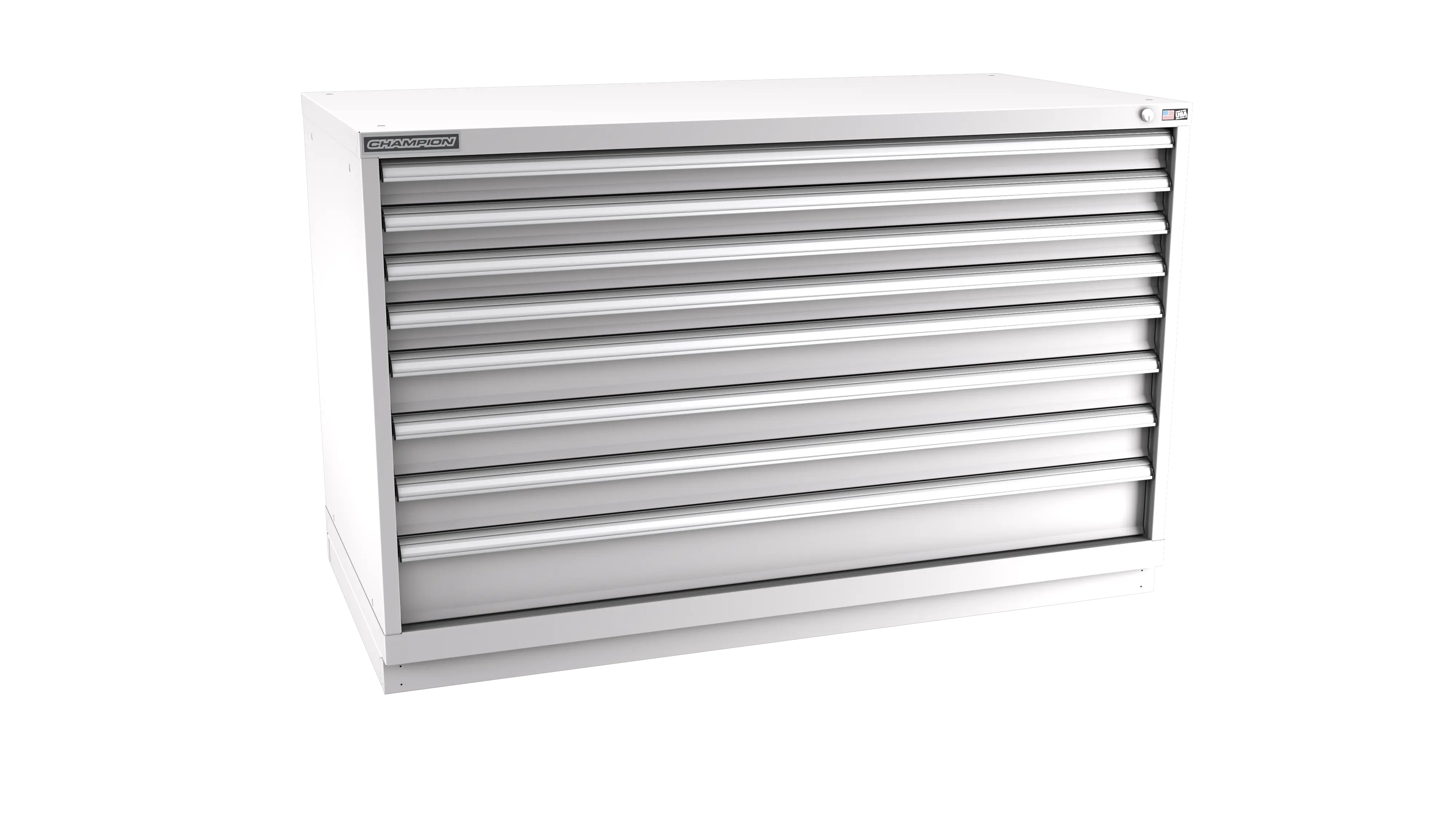 Champion Tool 8-Drawer Modular Cabinet, 56-1/2 W x 35-7/8 H x 22-1/2 D in - CM DWS1500-0801-ILC-FTB Champion Tool Storage