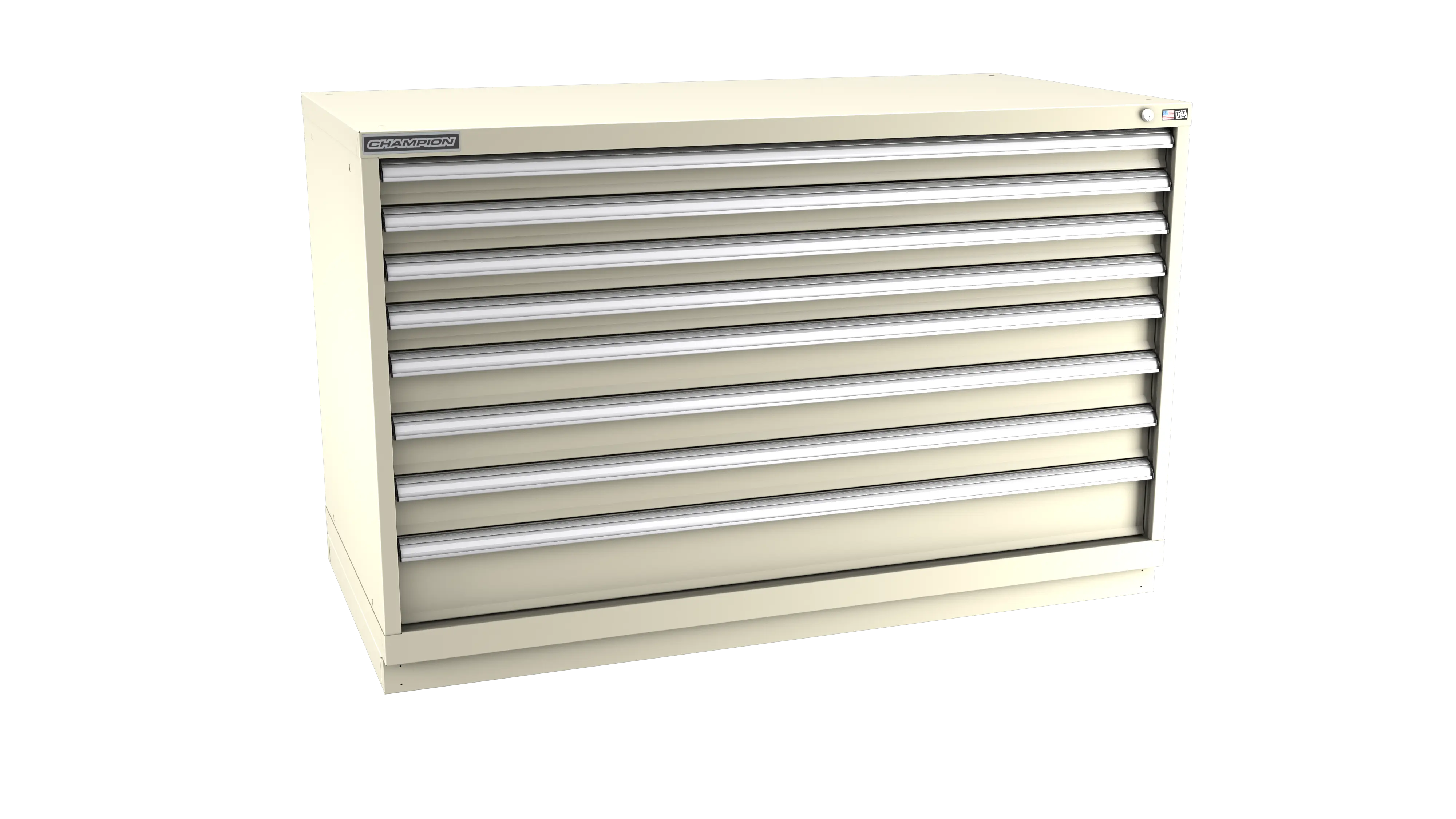 Champion Tool 8-Drawer Modular Cabinet, 56-1/2 W x 35-7/8 H x 22-1/2 D in - CM DWS1500-0801-ILC-FTB Champion Tool Storage