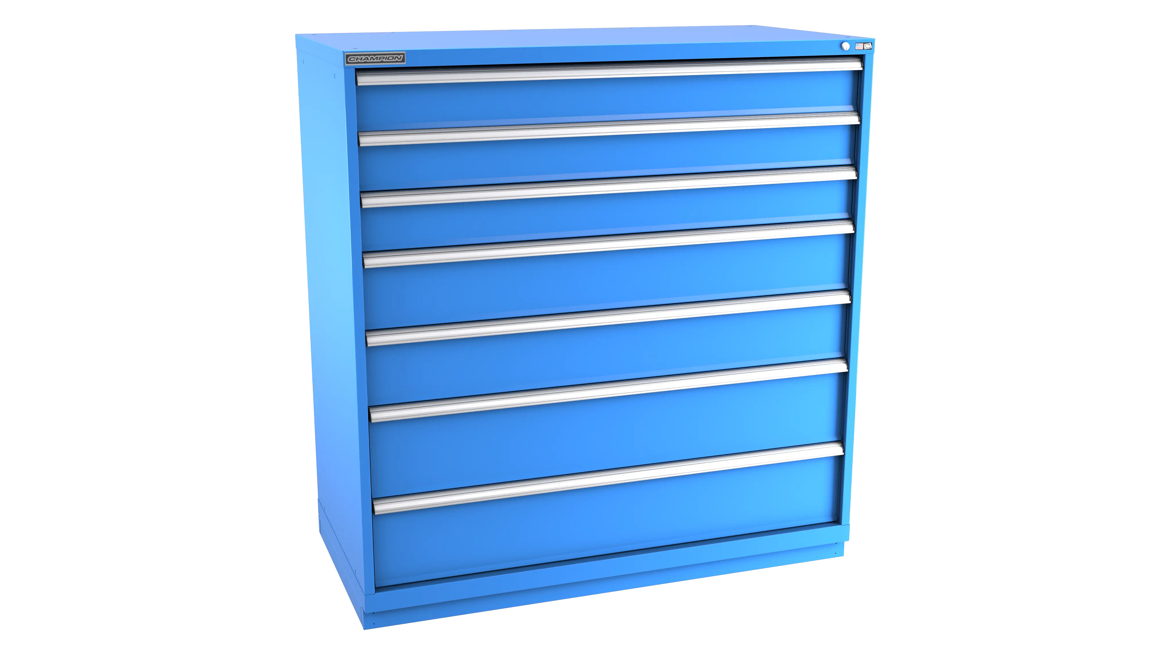 Champion Tool 7-Drawer Modular Cabinet, 56-1/2 W x 59-1/2 H x 22-1/2 D in - CM DWS2700-0701-ILC-FTB Champion Tool Storage