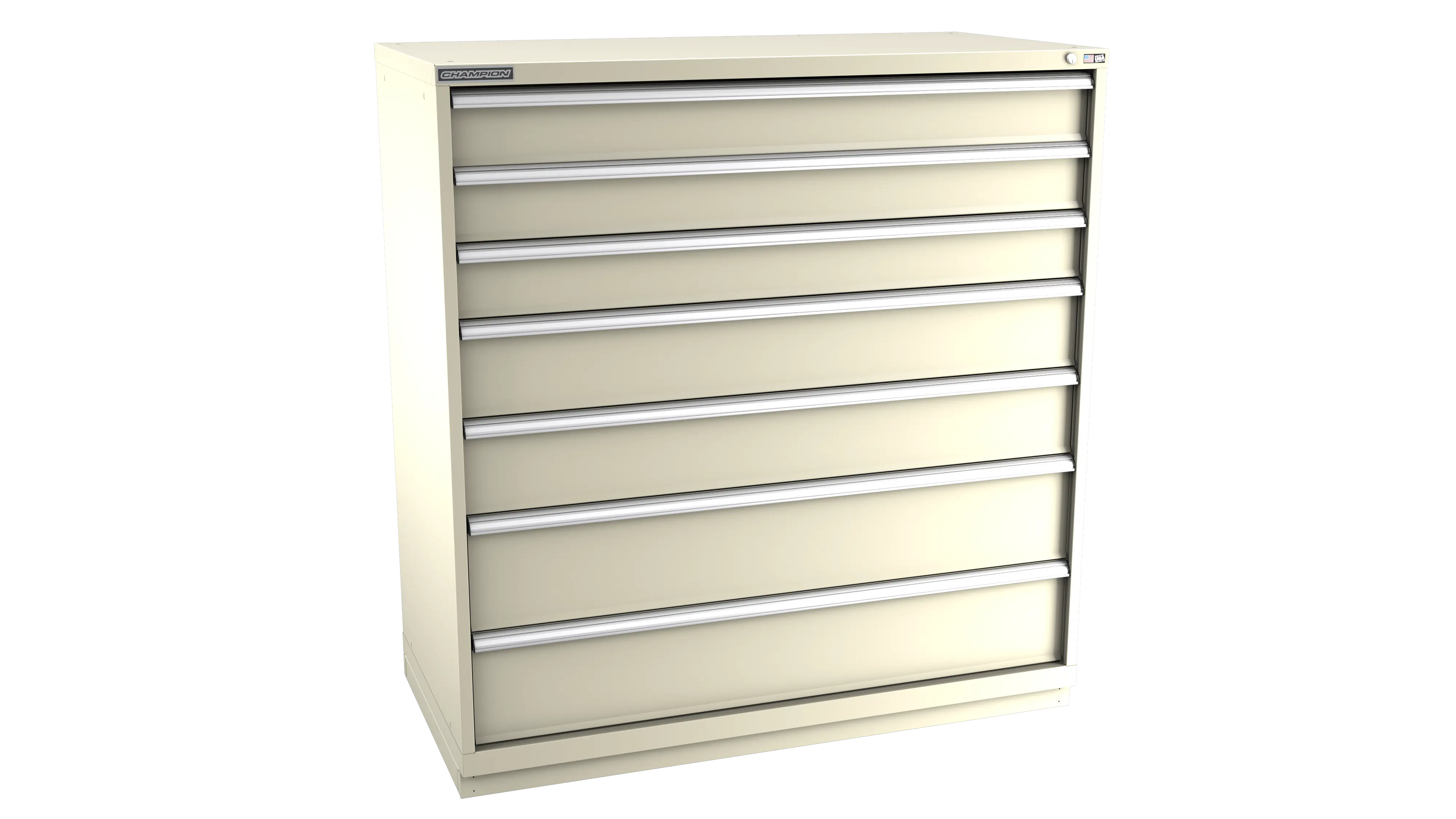 Champion Tool 7-Drawer Modular Cabinet, 56-1/2 W x 59-1/2 H x 22-1/2 D in - CM DWS2700-0701-ILC-FTB Champion Tool Storage