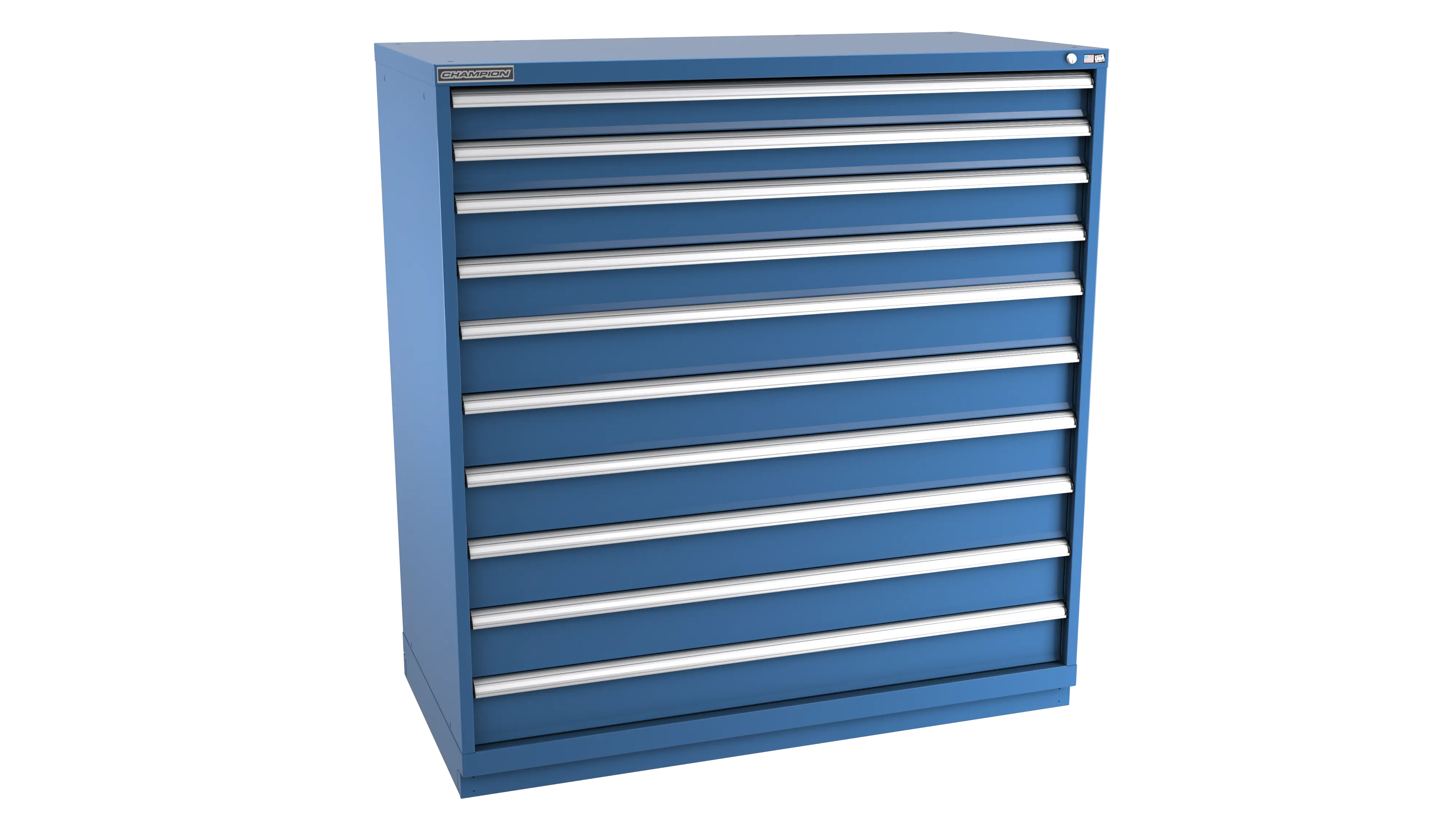 Champion Tool 10-Drawer Modular Cabinet, 56-1/2 W x 59-1/2 H x 22-1/2 D in - CM DWS2700-1001-ILC-FTB Champion Tool Storage