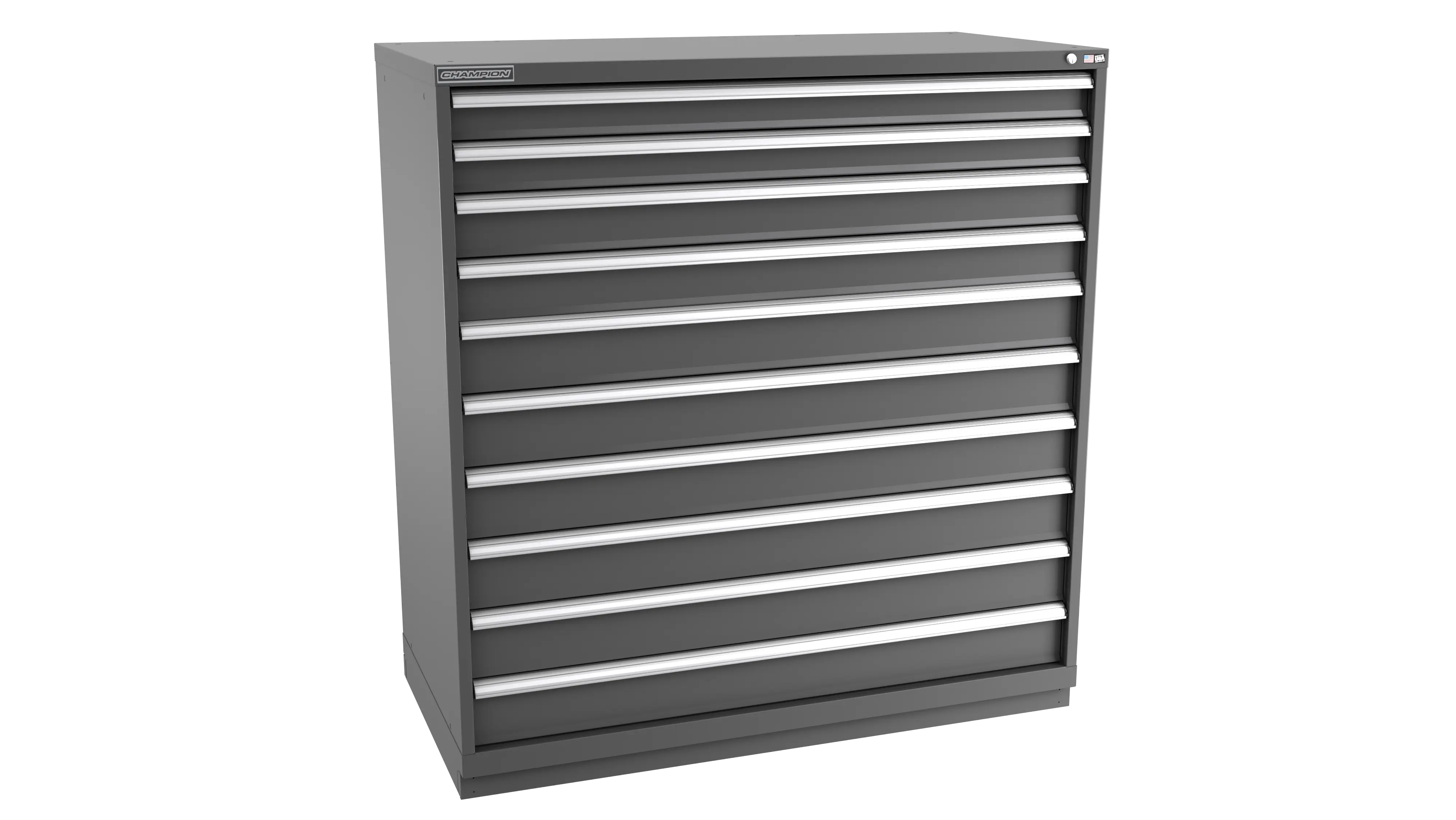 Champion Tool 10-Drawer Modular Cabinet, 56-1/2 W x 59-1/2 H x 22-1/2 D in - CM DWS2700-1001-ILC-FTB Champion Tool Storage
