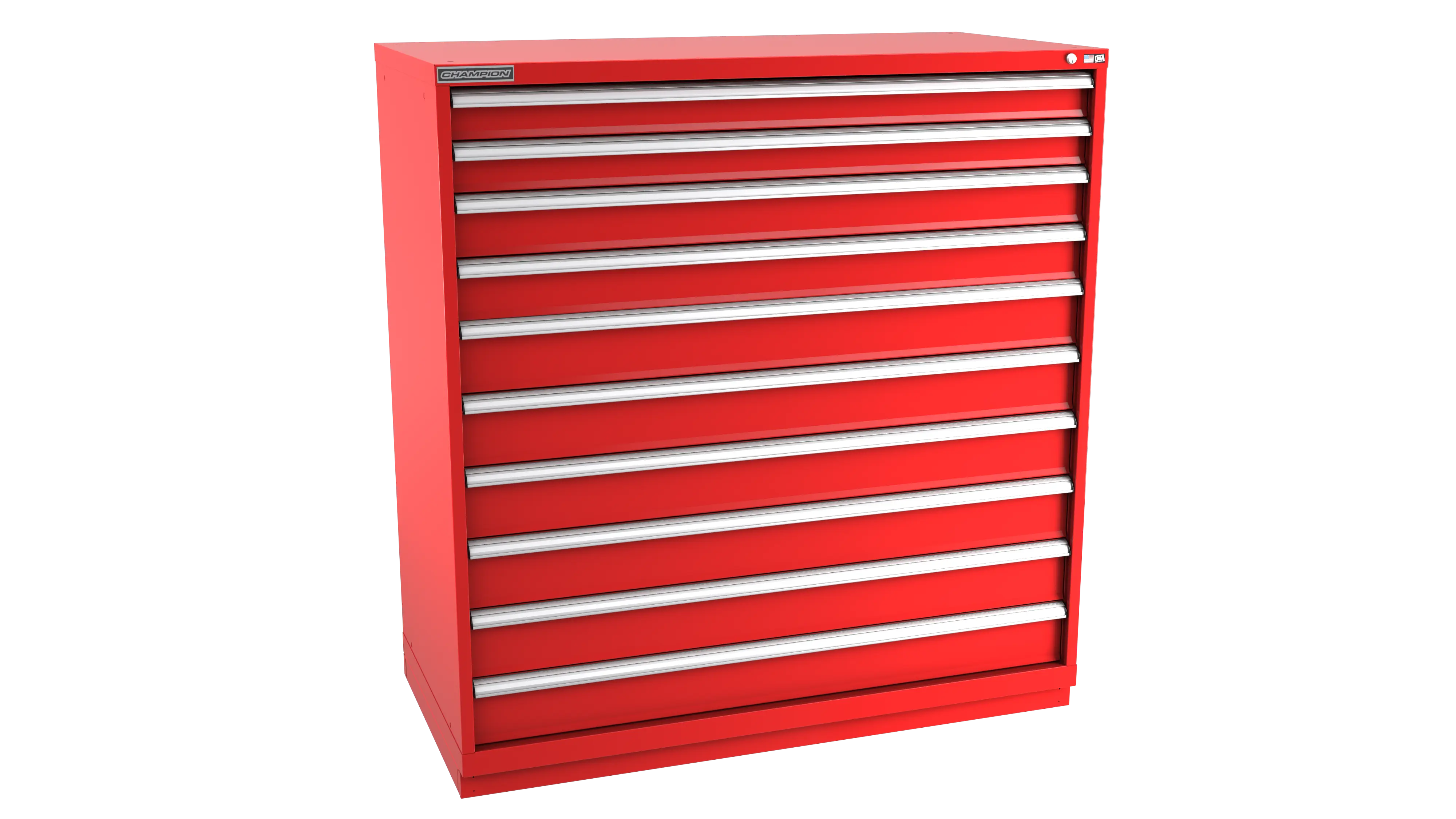 Champion Tool 10-Drawer Modular Cabinet, 56-1/2 W x 59-1/2 H x 22-1/2 D in - CM DWS2700-1001-ILC-FTB Champion Tool Storage