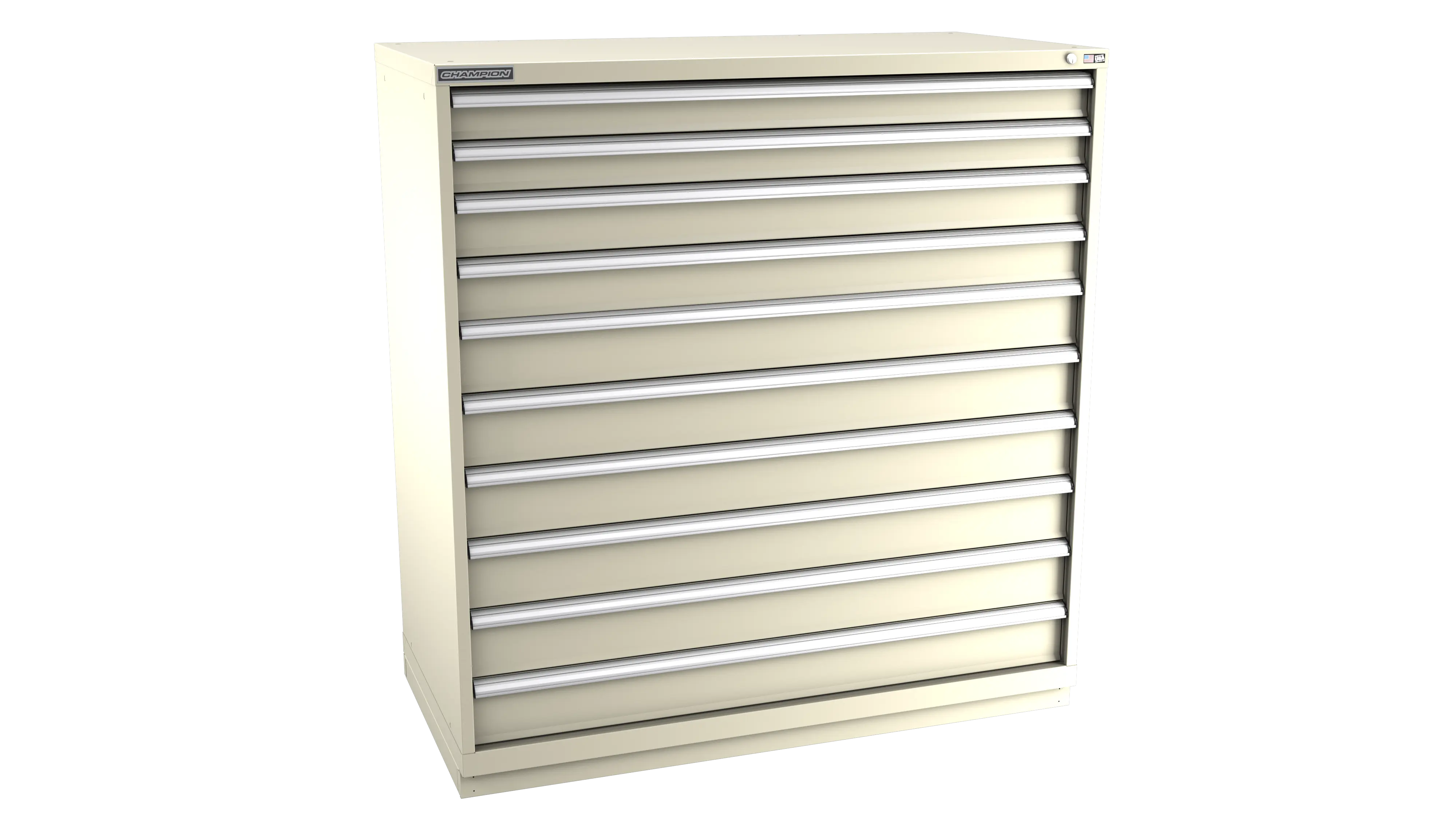 Champion Tool 10-Drawer Modular Cabinet, 56-1/2 W x 59-1/2 H x 22-1/2 D in - CM DWS2700-1001-ILC-FTB Champion Tool Storage