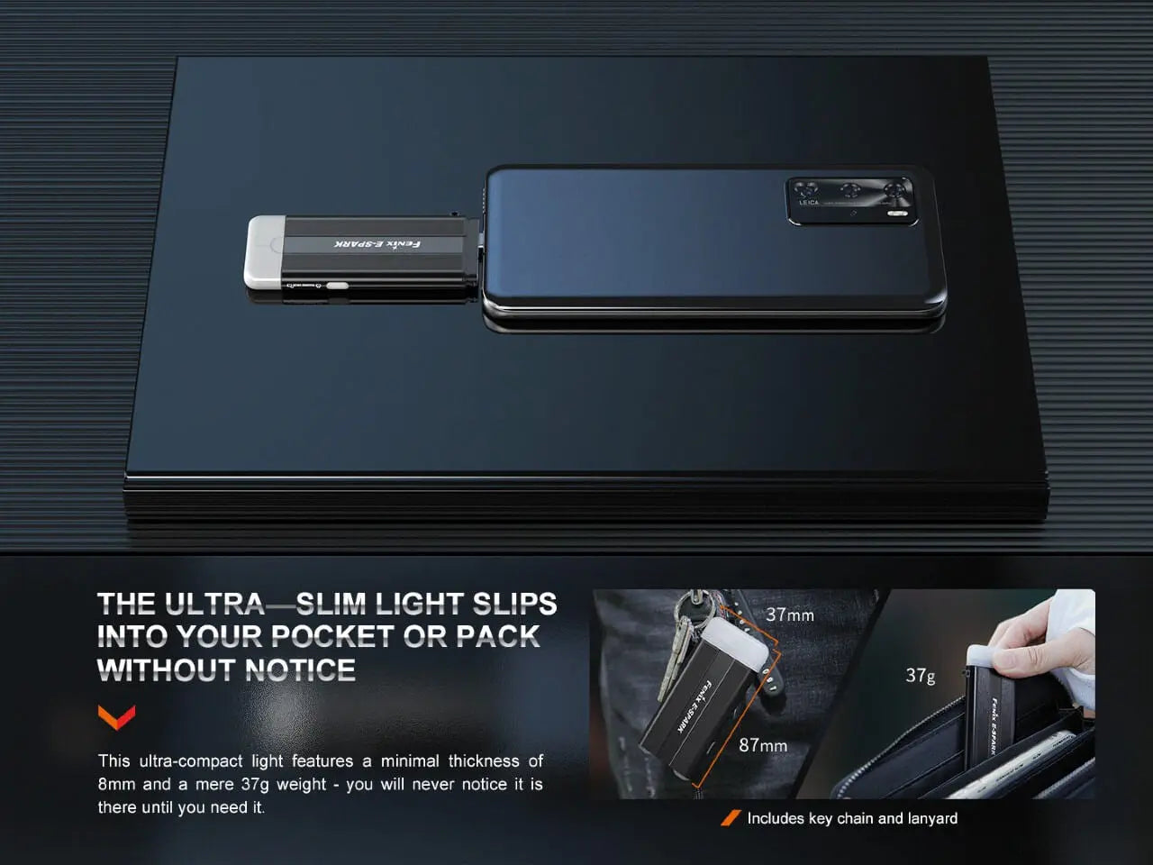 Fenix 100 Lumen Ultra-Thin Powerbank Flashlight - F FX-E-SPARK Fenix