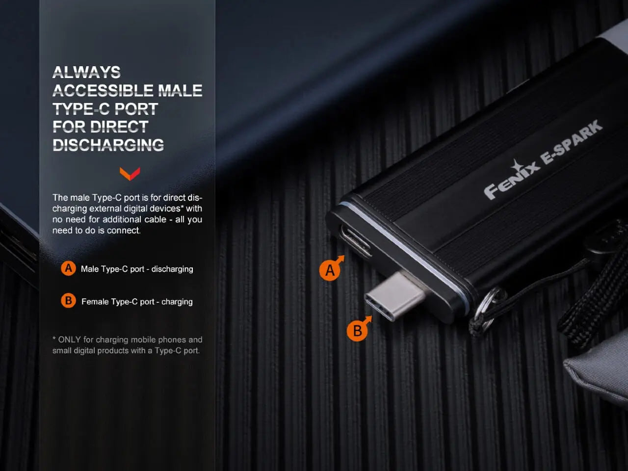 Fenix 100 Lumen Ultra-Thin Powerbank Flashlight - F FX-E-SPARK Fenix