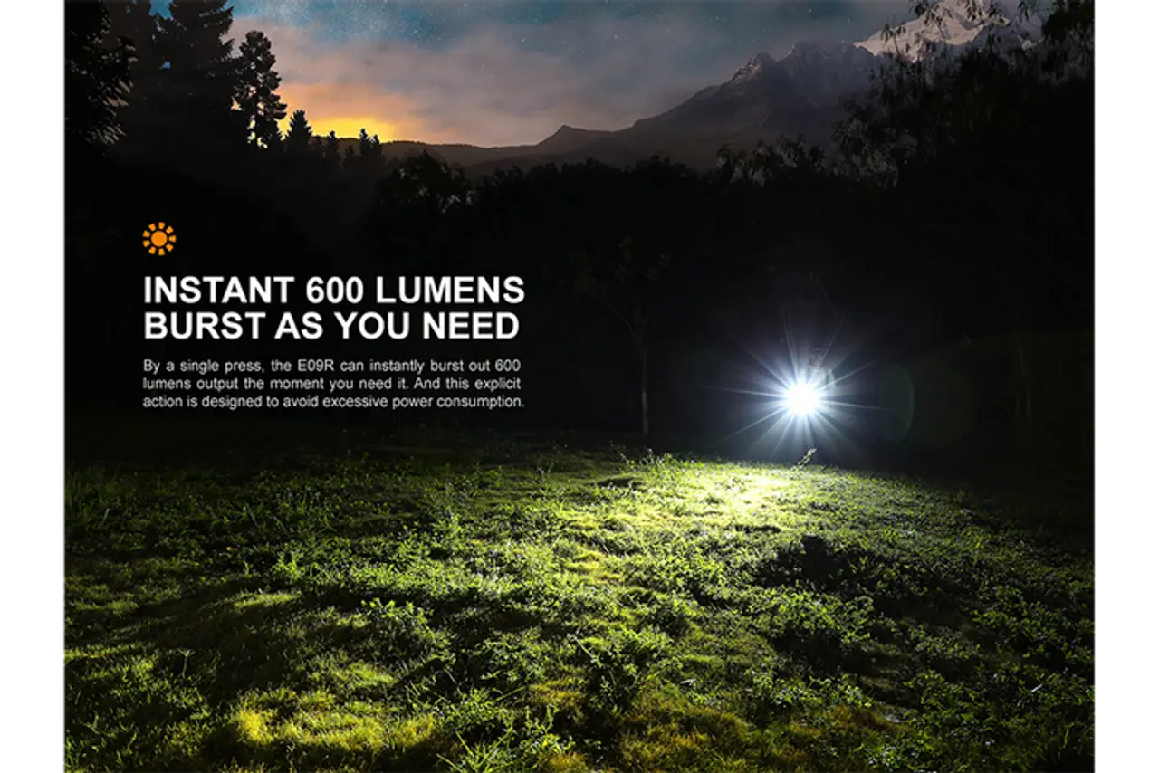 Fenix 600 Lumen High-Output Rechargeable Flashlight - F FX-E09R Fenix