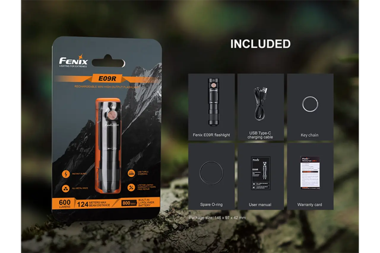 Fenix 600 Lumen High-Output Rechargeable Flashlight - F FX-E09R Fenix