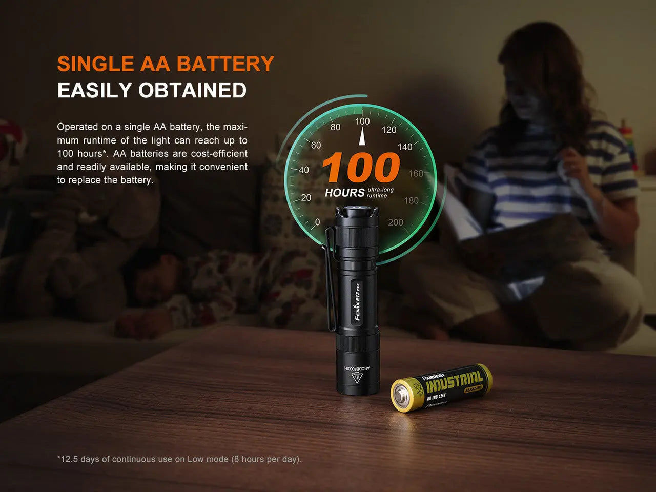 Fenix 200 Lumen EDC Portable Flashlight - F FX-E12V3 Fenix