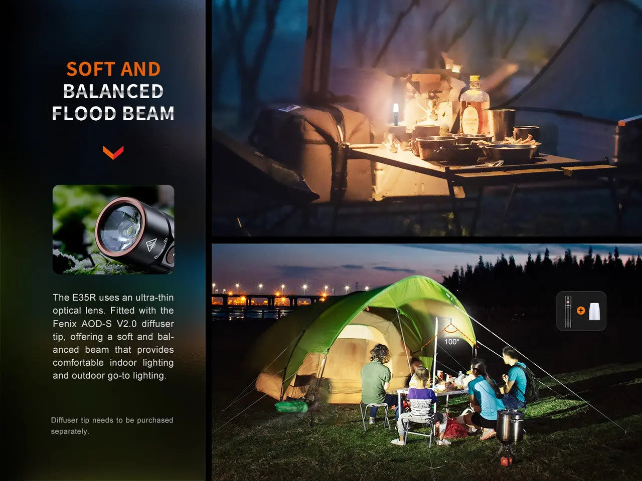 Fenix 3100 Lumen High-Performance EDC Magnetic Tail Rechargeable Flashlight - F FX-E35R Fenix