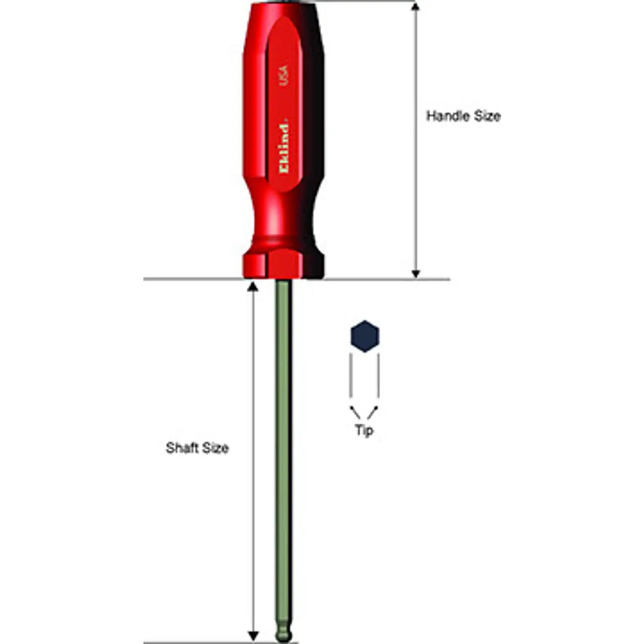 Eklind 3/16 in Ball End Hexagon Screwdriver - EK 91112 Screwdriver Eklind