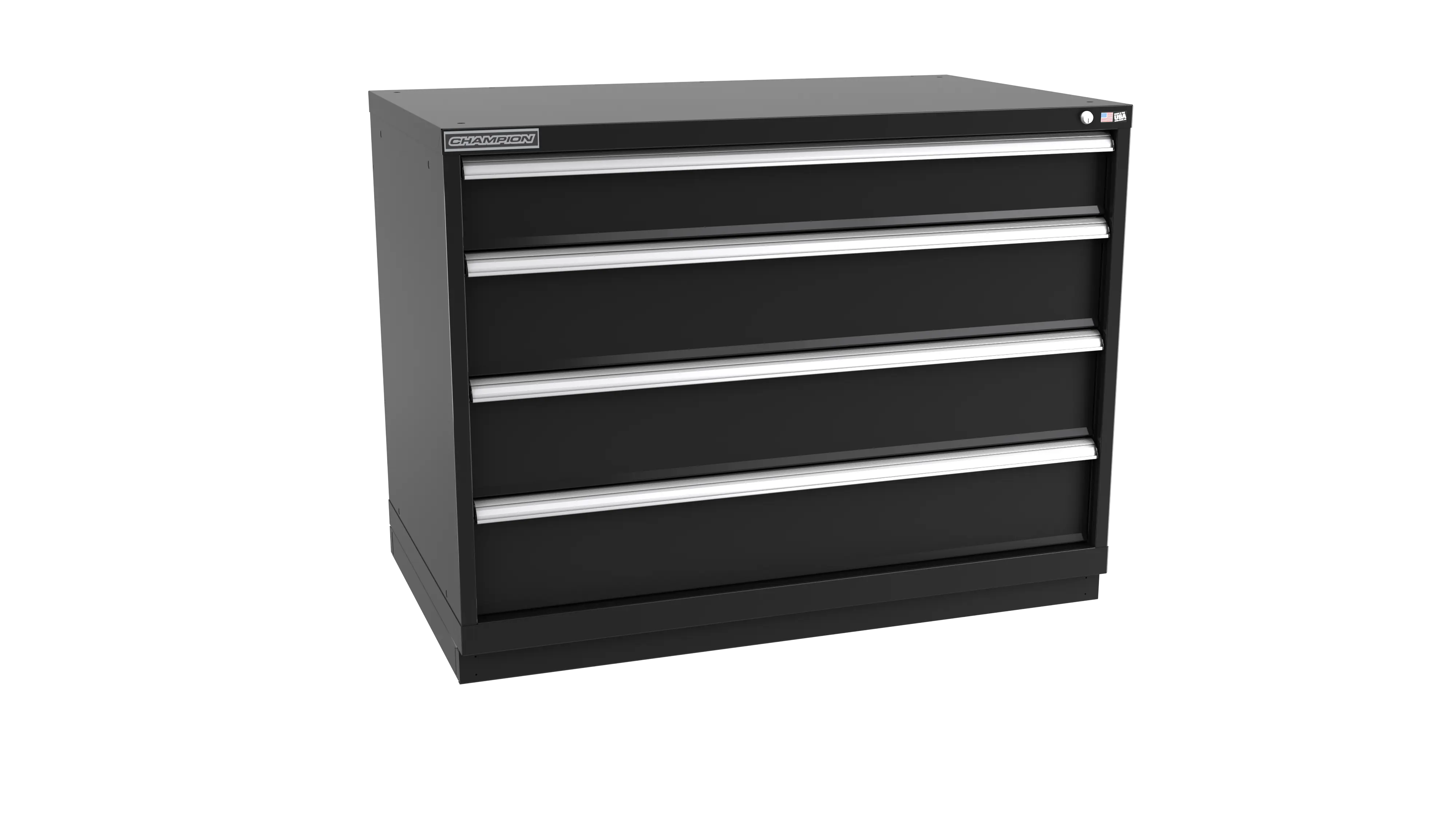 Champion Tool 4-Drawer Metal Modular Storage Cabinet with 84 Internal Compartments, 47 W x 35-7/8 H x 28-1/2 D in - CM EW1500-0401-ILC-FTB Champion Tool Storage