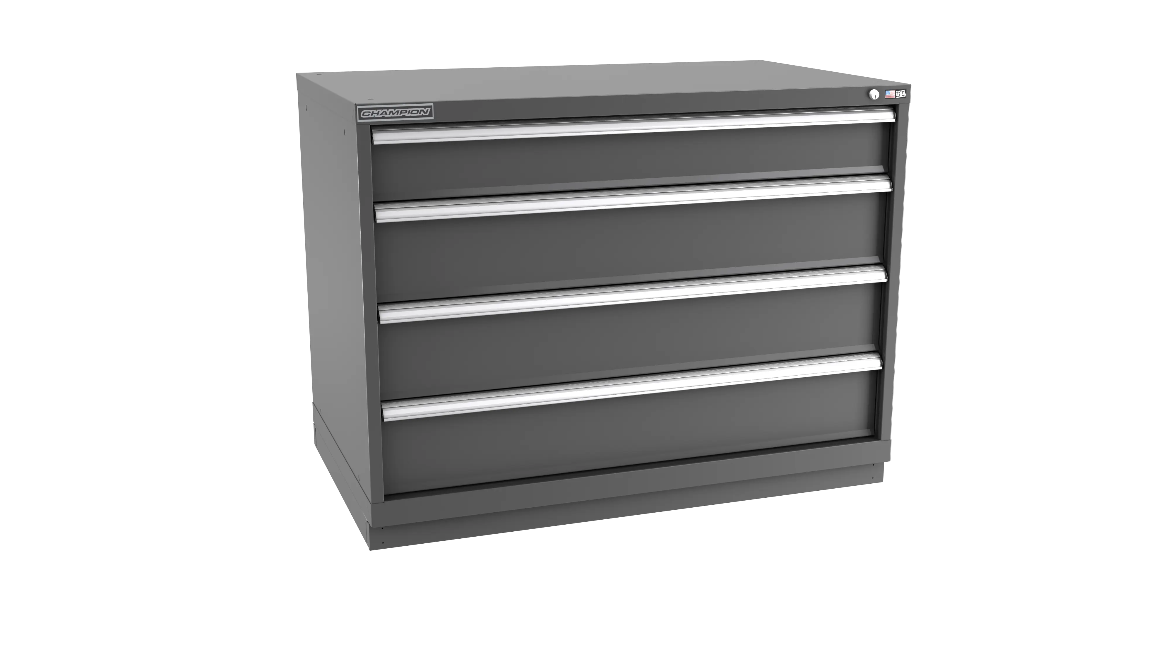 Champion Tool 4-Drawer Metal Modular Storage Cabinet with 84 Internal Compartments, 47 W x 35-7/8 H x 28-1/2 D in - CM EW1500-0401-ILC-FTB Champion Tool Storage