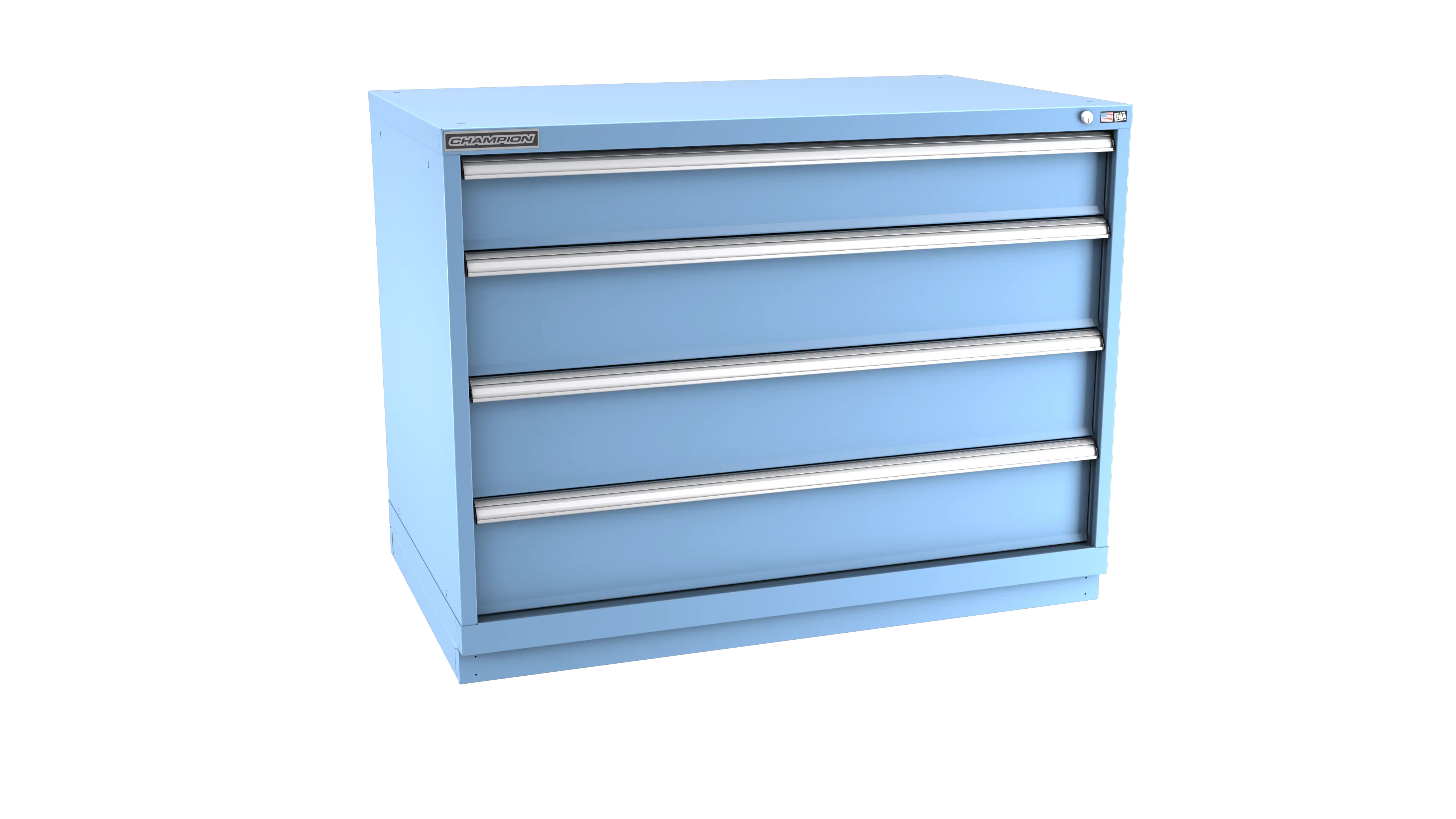 Champion Tool 4-Drawer Metal Modular Storage Cabinet with 84 Internal Compartments, 47 W x 35-7/8 H x 28-1/2 D in - CM EW1500-0401-ILC-FTB Champion Tool Storage