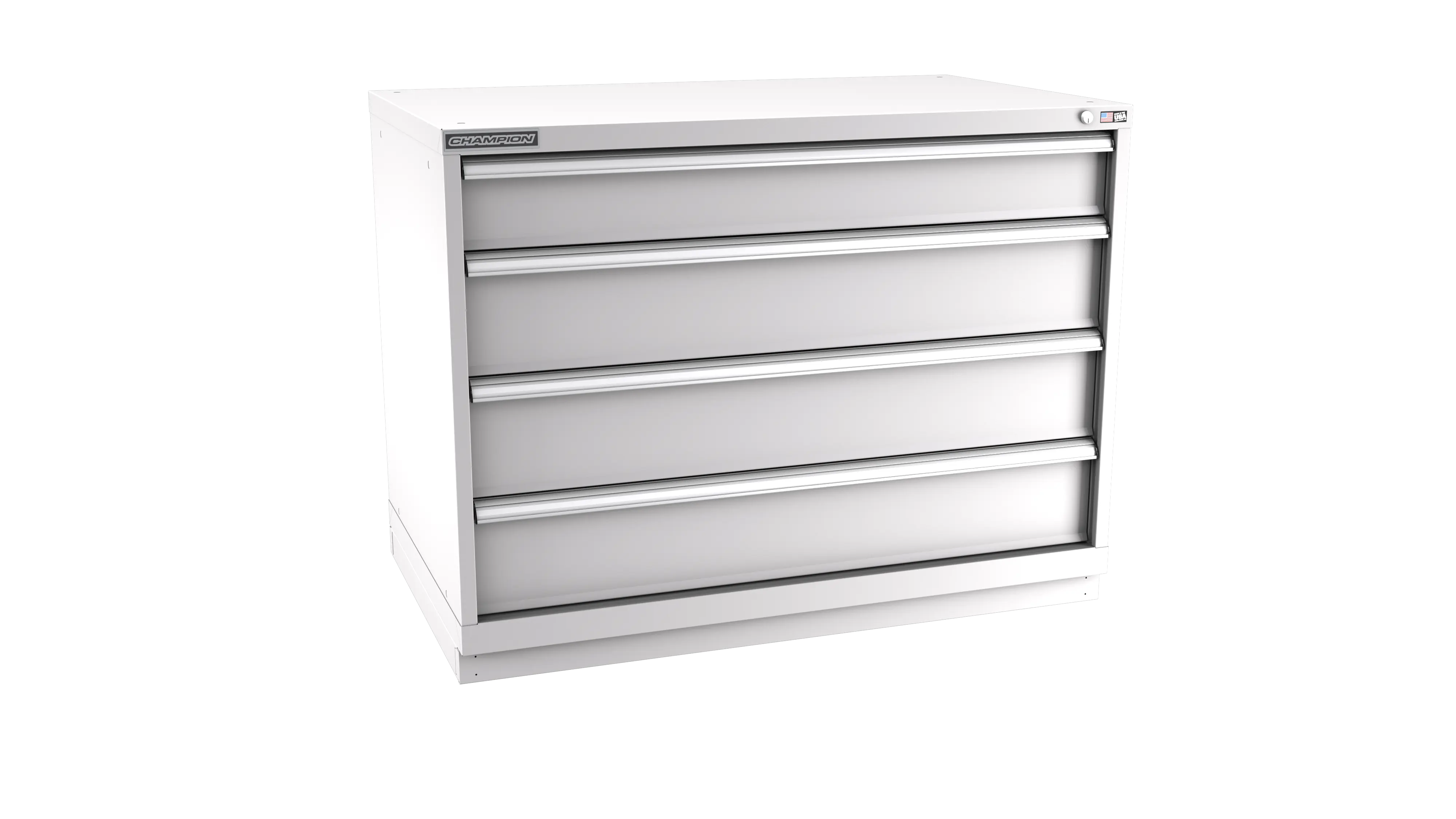 Champion Tool 4-Drawer Metal Modular Storage Cabinet with 84 Internal Compartments, 47 W x 35-7/8 H x 28-1/2 D in - CM EW1500-0401-ILC-FTB Champion Tool Storage