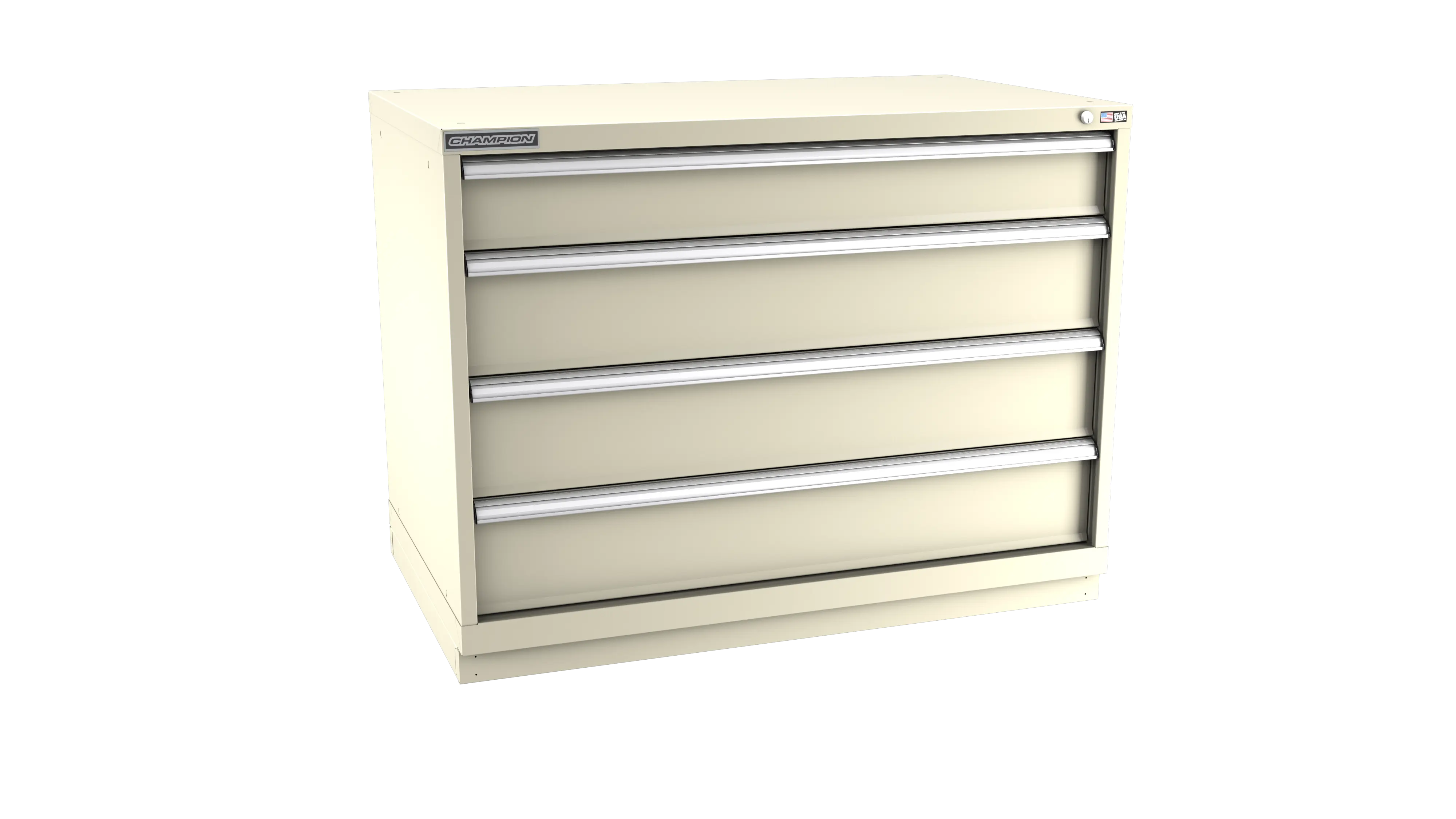 Champion Tool 4-Drawer Metal Modular Storage Cabinet with 84 Internal Compartments, 47 W x 35-7/8 H x 28-1/2 D in - CM EW1500-0401-ILC-FTB Champion Tool Storage